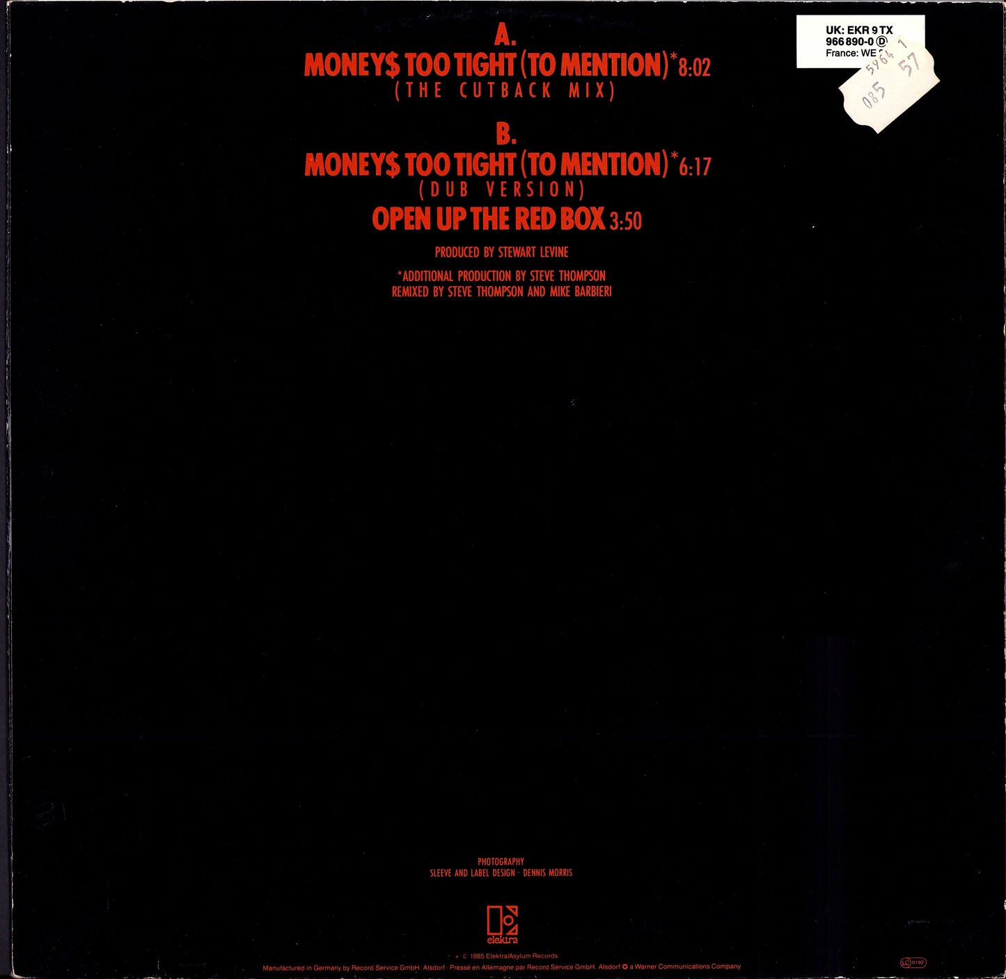 Simply Red -Money$ Too Tight To Mention Vinyl 12" Maxi-Single Kopie