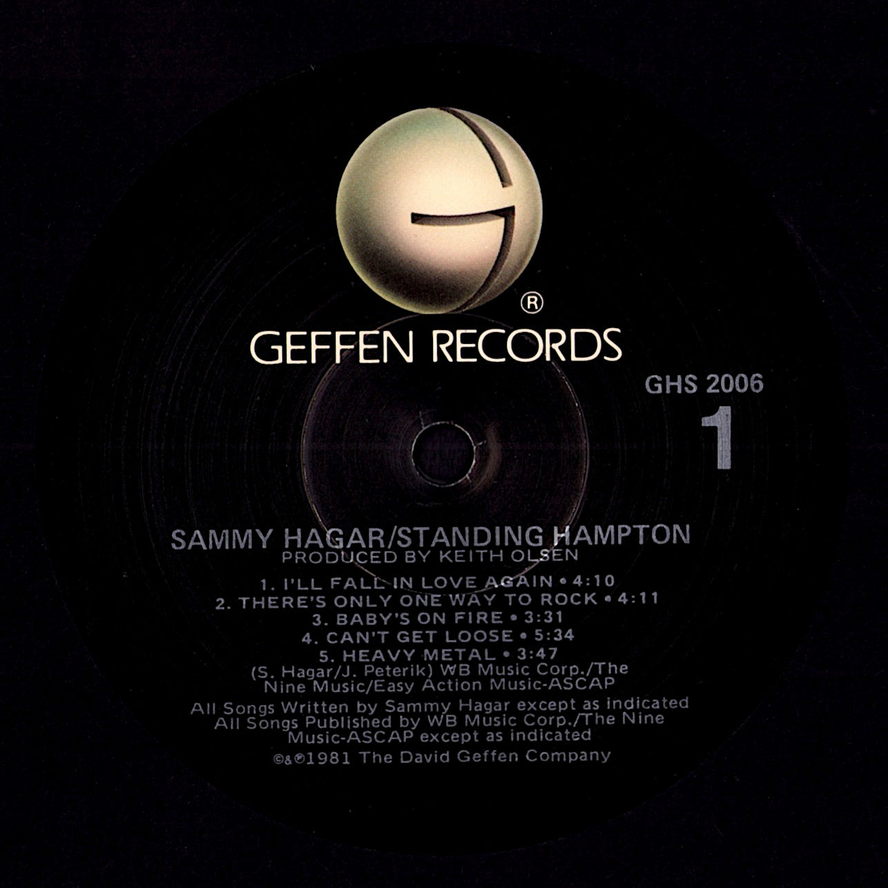 Sammy Hagar – VOA Vinyl LP Kopie