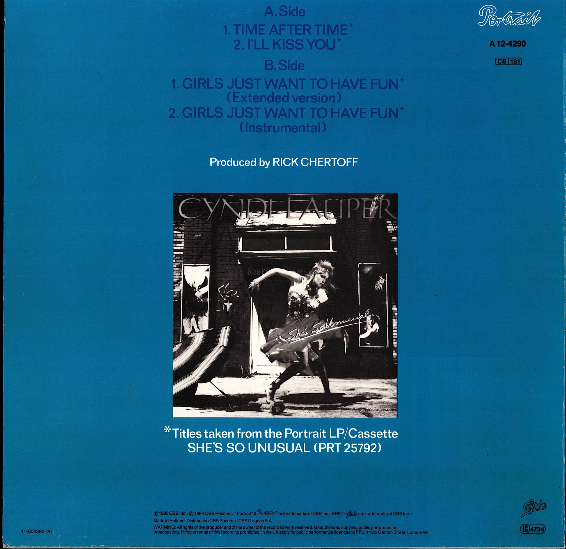 Cyndi Lauper ‎- She Bop Special Dance Mix Vinyl 12" Kopie