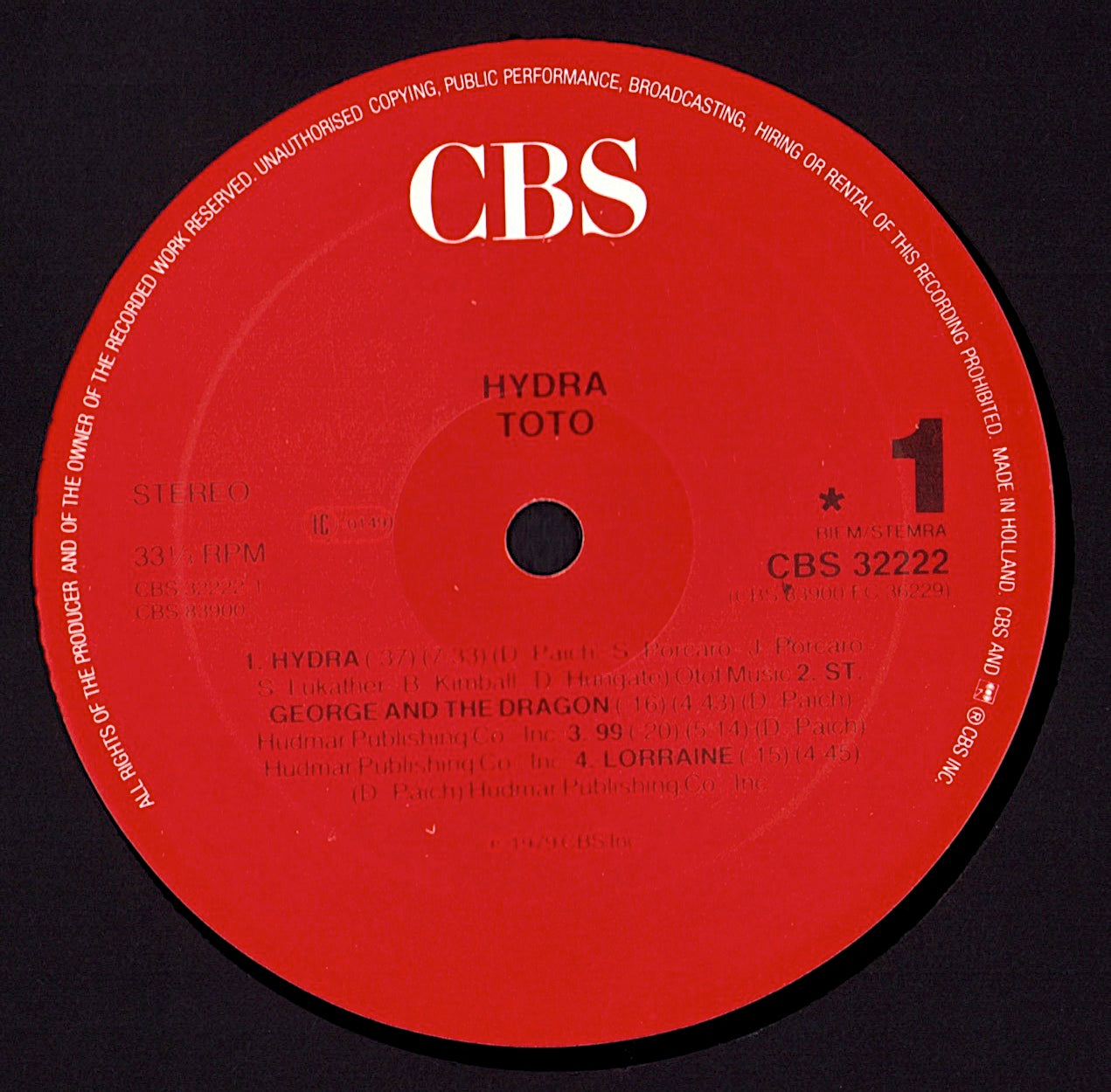 Toto – Fahrenheit Vinyl LP Kopie