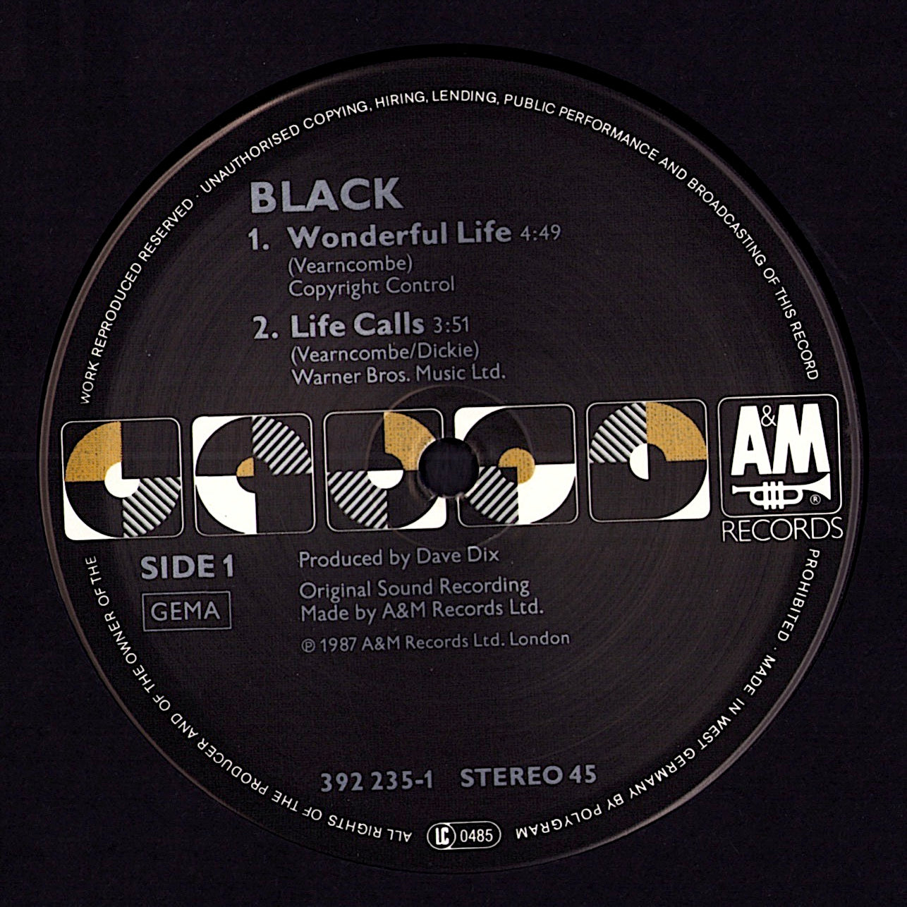 Black - Wonderful Life Vinyl 12" Maxi-Single Kopie