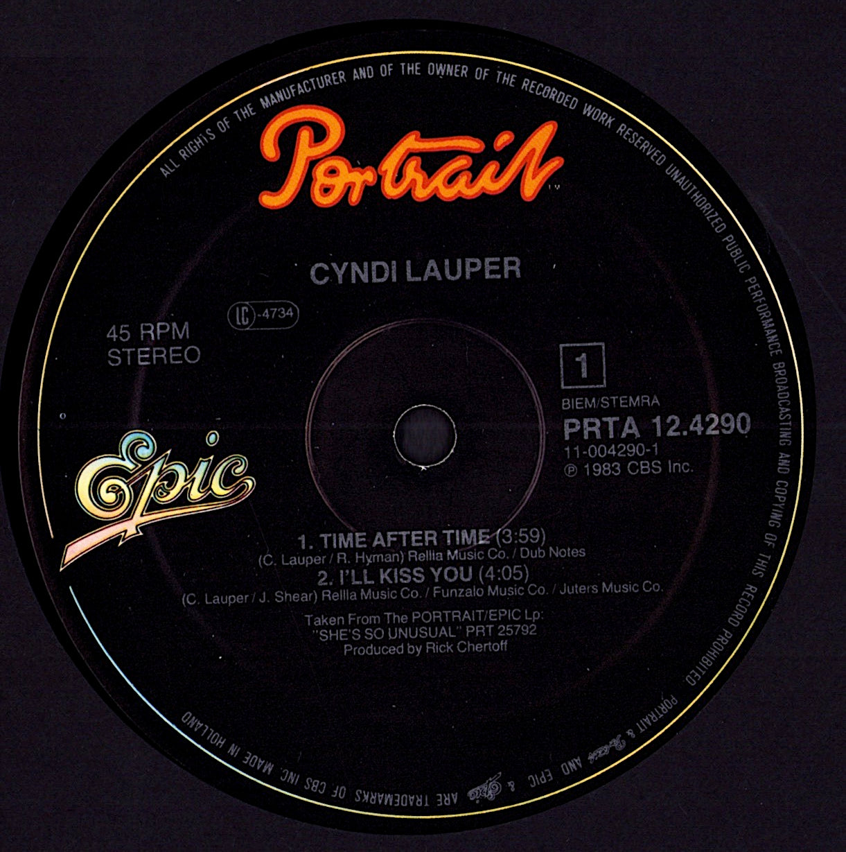 Cyndi Lauper ‎- She Bop Special Dance Mix Vinyl 12" Kopie