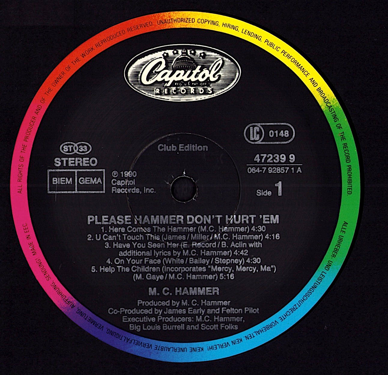 MC Hammer - Please Hammer Don't Hurt 'Em Vinyl LP | EU Club Edition | 1990