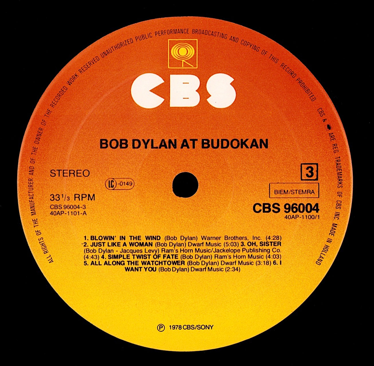Bob Dylan - Bob Dylan At Budokan 2xVinyl LP | EU Original | 1979