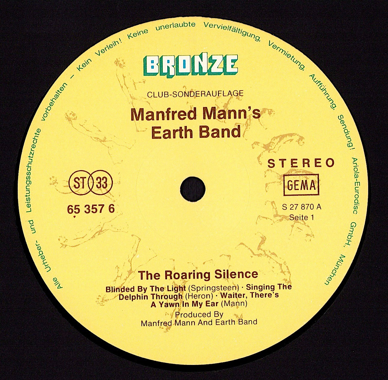 Manfred Mann's Earth Band ‎- Solar Fire Vinyl LP Kopie
