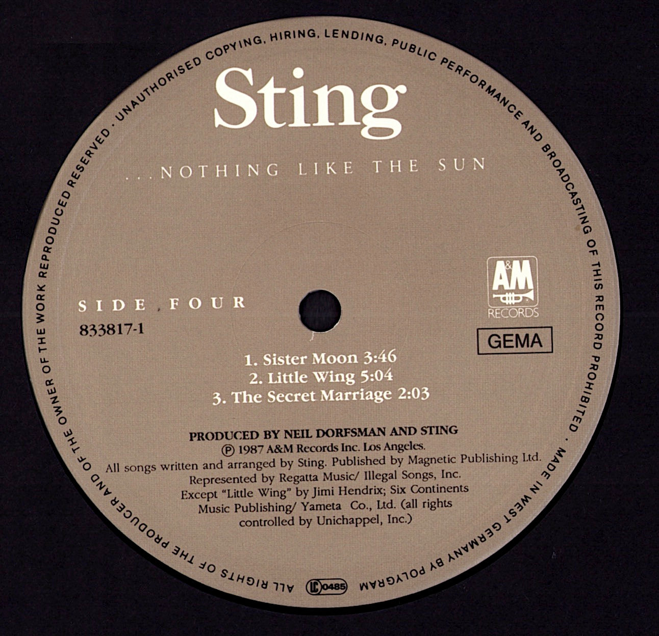 Sting - ...Nothing Like The Sun Vinyl 2LP | DE Original | 1987