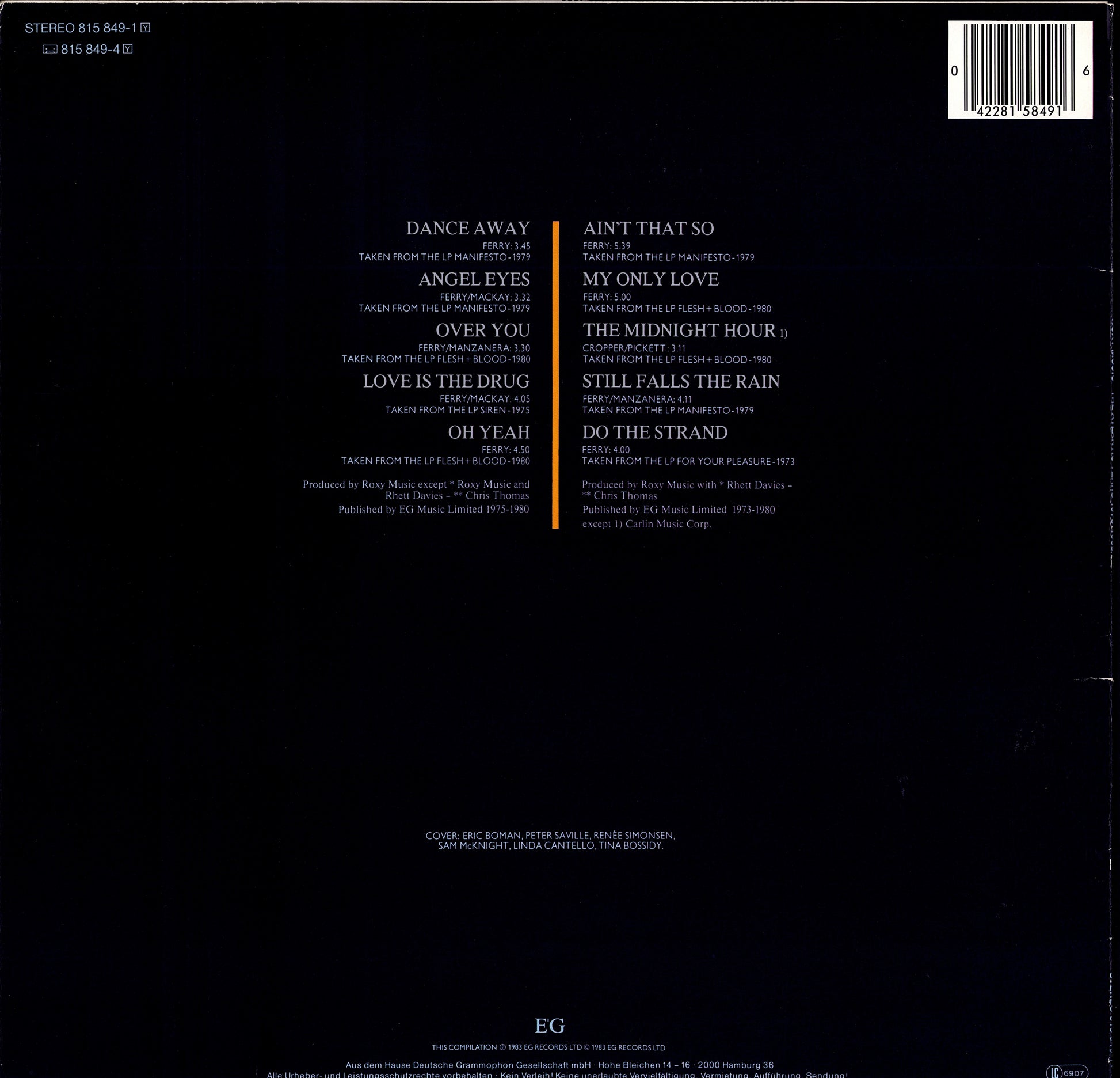 Roxy Music - Manifesto Vinyl LP Kopie