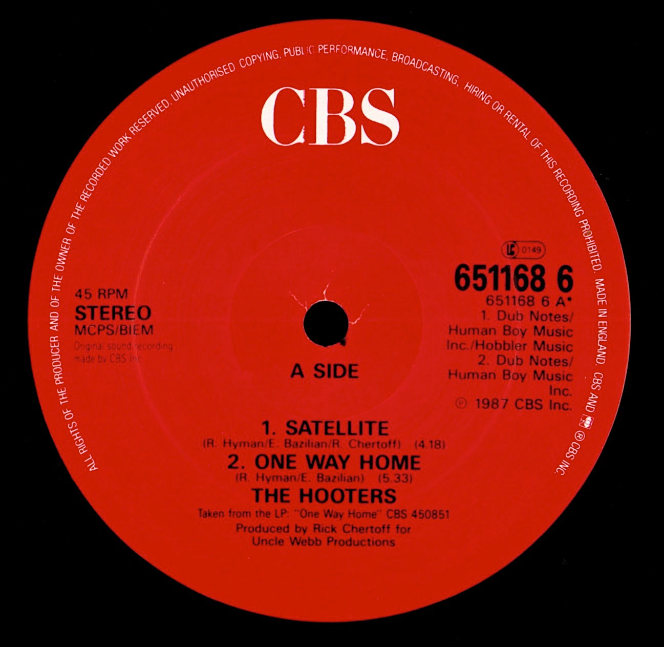 The Hooters - All You Zombies / Nervous Night Vinyl 12" Maxi-Single | EU Original | 1985 Kopie