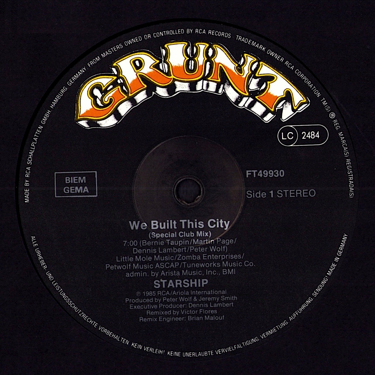 Starship – We Built This City Vinyl 12" Kopie