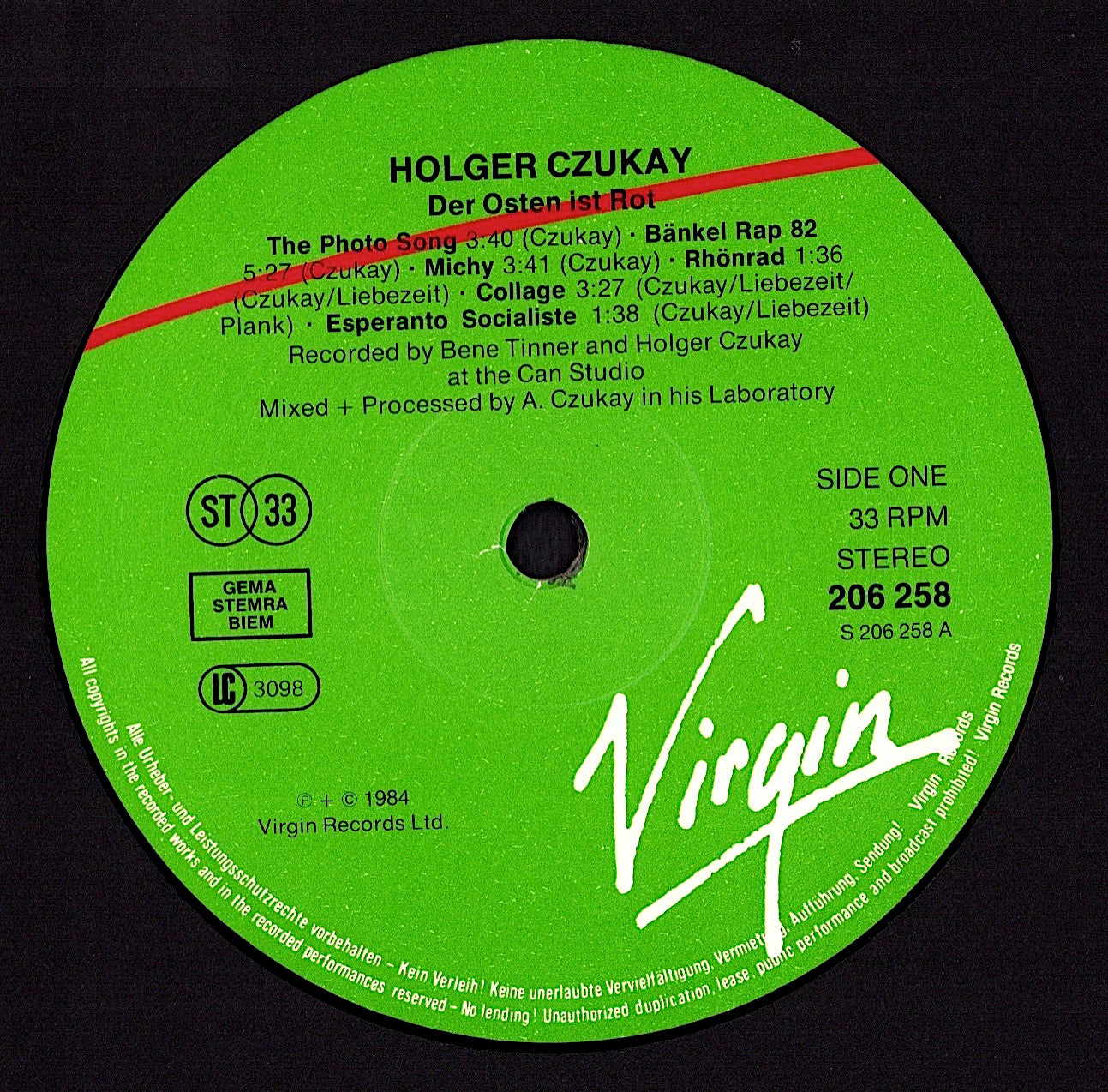 Holger Czukay - Der Osten Ist Rot Vinyl LP