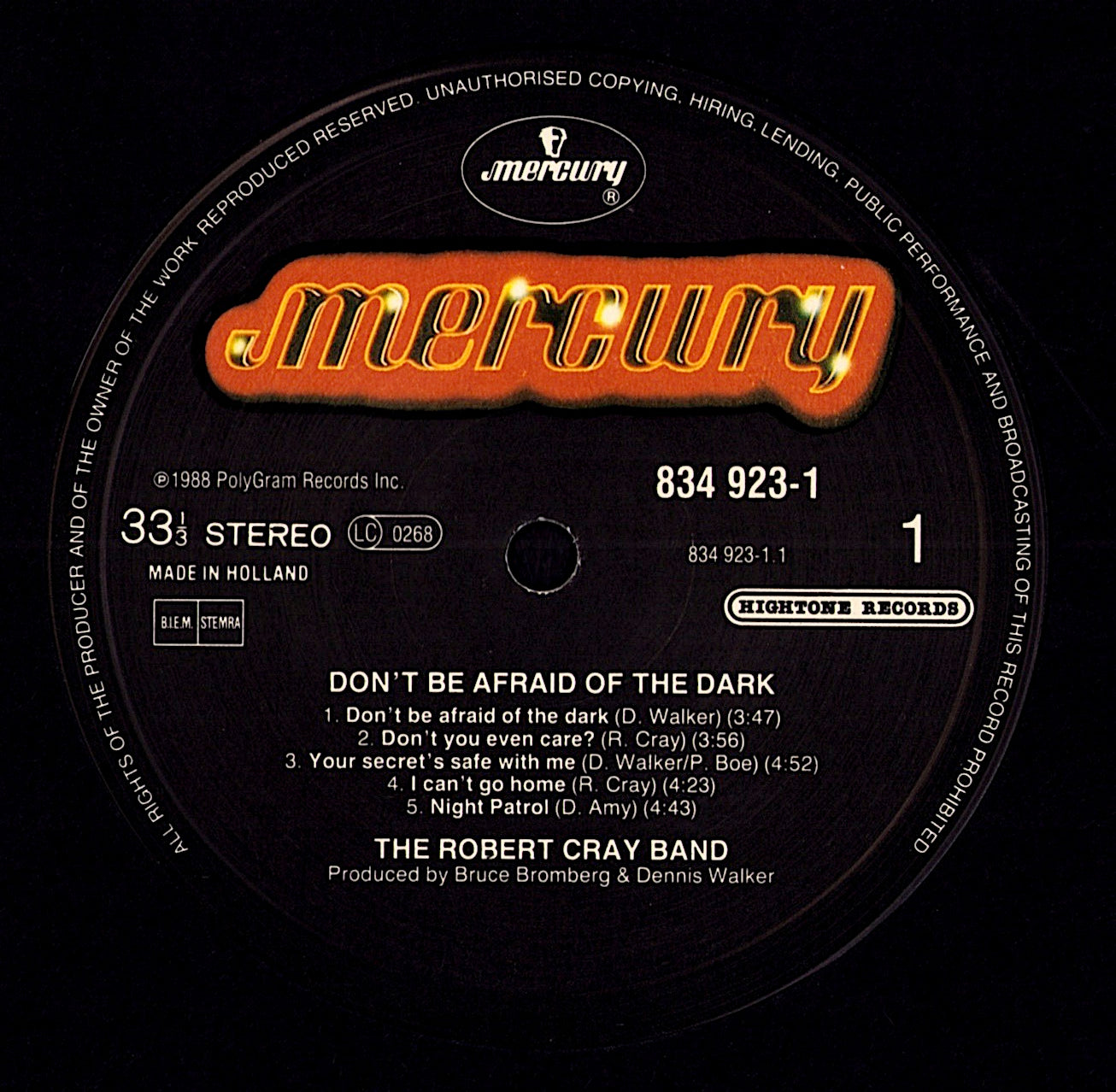 The Robert Cray Band - Don't Be Afraid Of The Dark Vinyl LP | EU Original | 1988