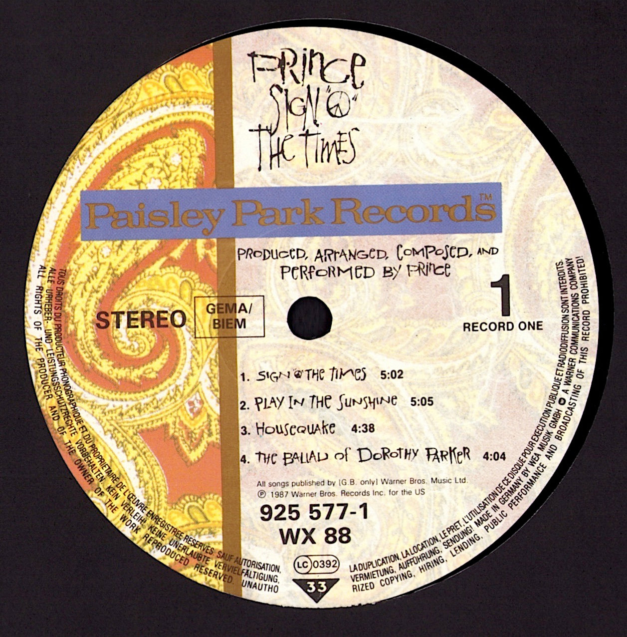 Prince And The Revolution - Sign "O" The Times Vinyl 2LP