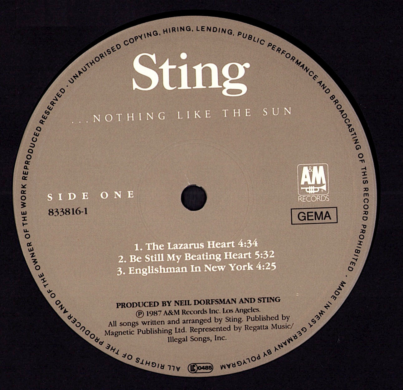 Sting - ...Nothing Like The Sun Vinyl 2LP | DE Original | 1987