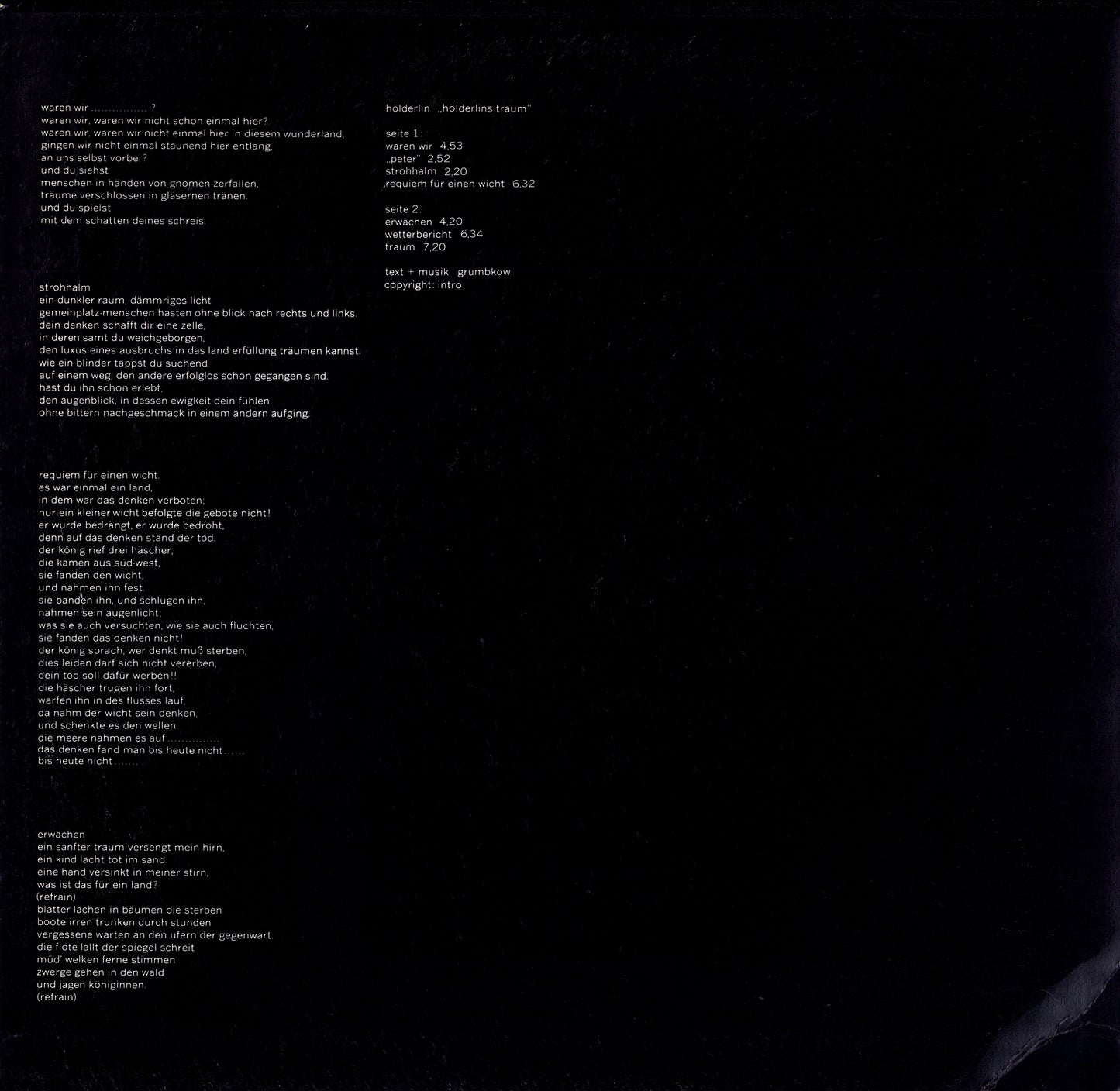 Hölderlin - Hölderlins Traum Vinyl LP