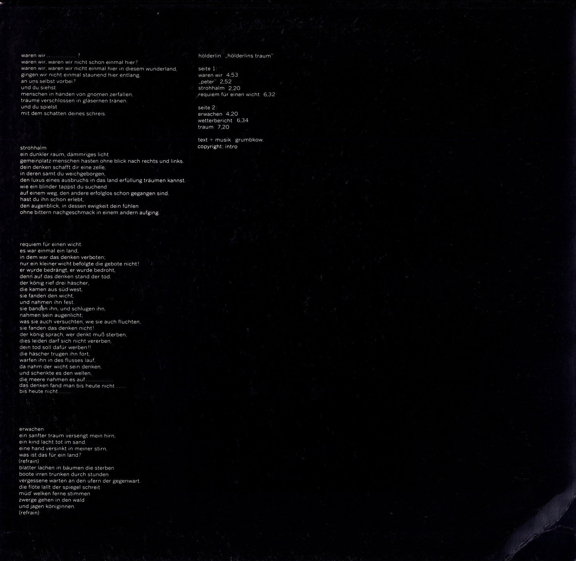 Hölderlin - Hölderlins Traum Vinyl LP