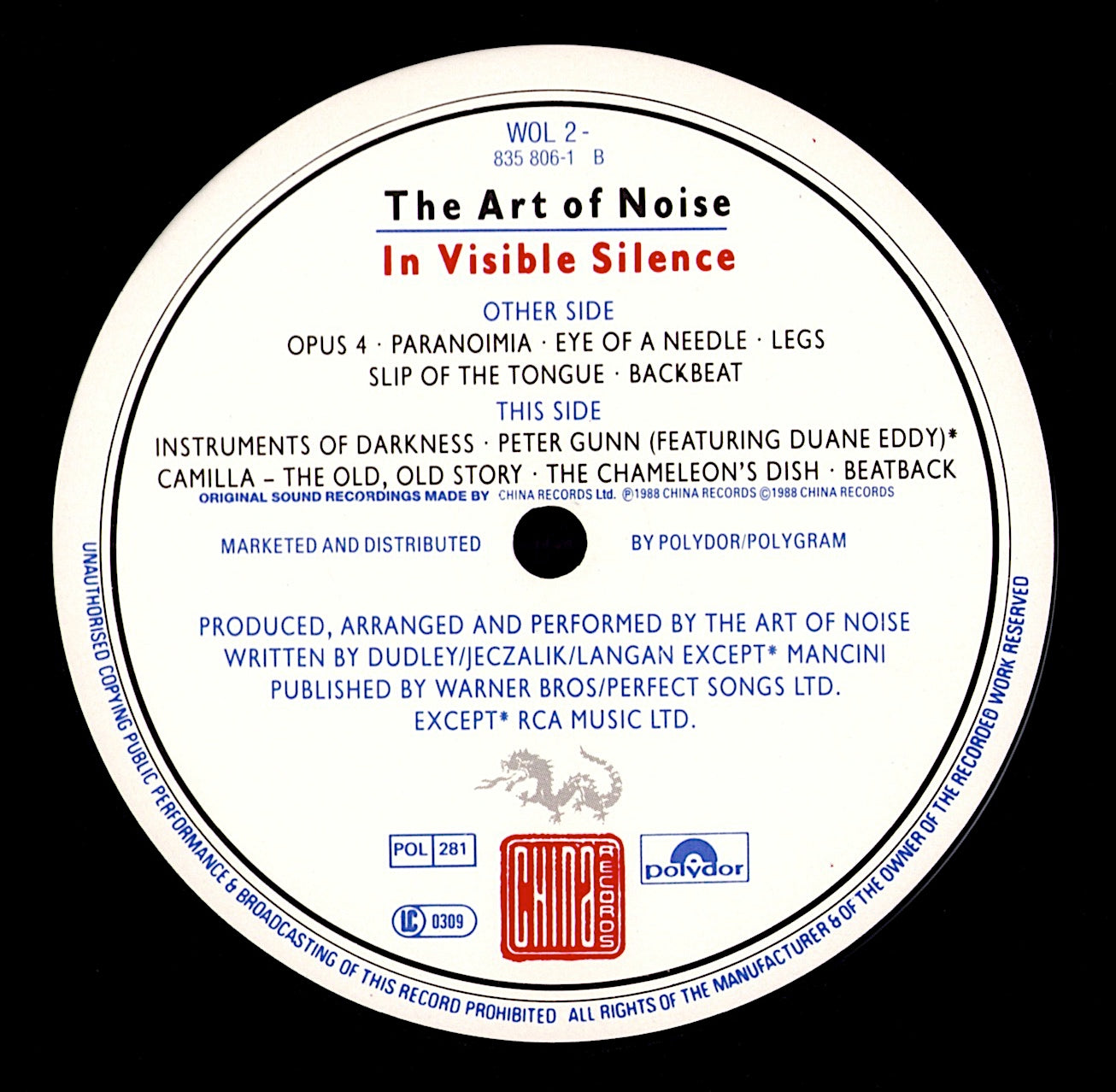 The Art Of Noise - In Visible Silence Vinyl LP | UK Original | 1986