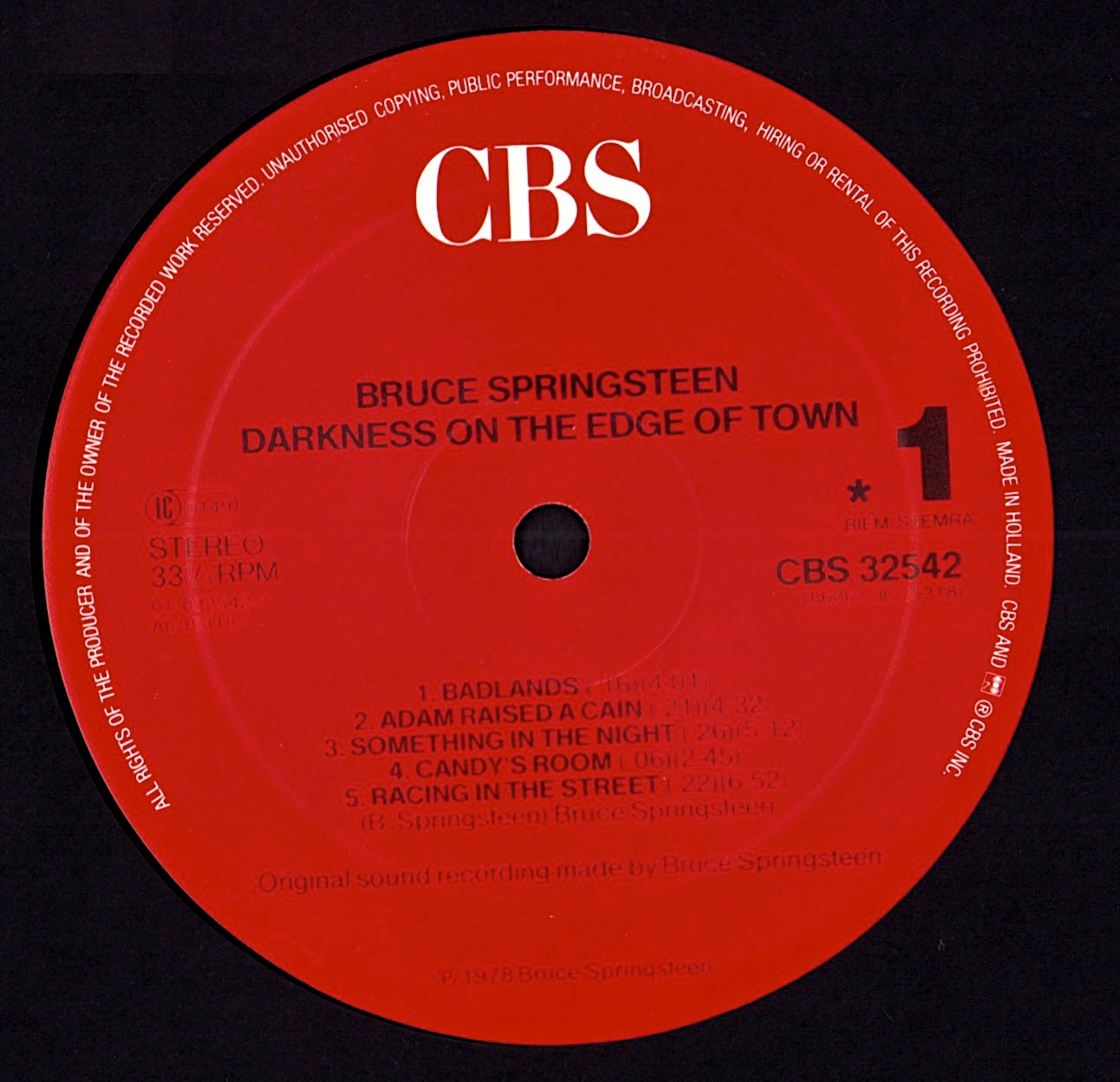 Bruce Springsteen - Darkness On The Edge Of Town Vinyl LP | EU Reissue | Nice Price