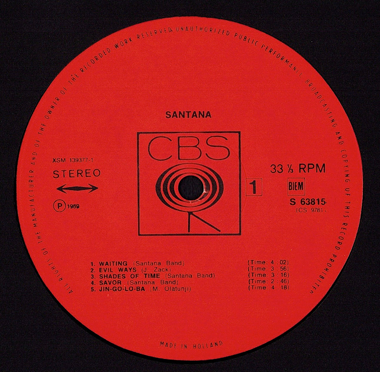 Santana ‎- Santana Vinyl LP