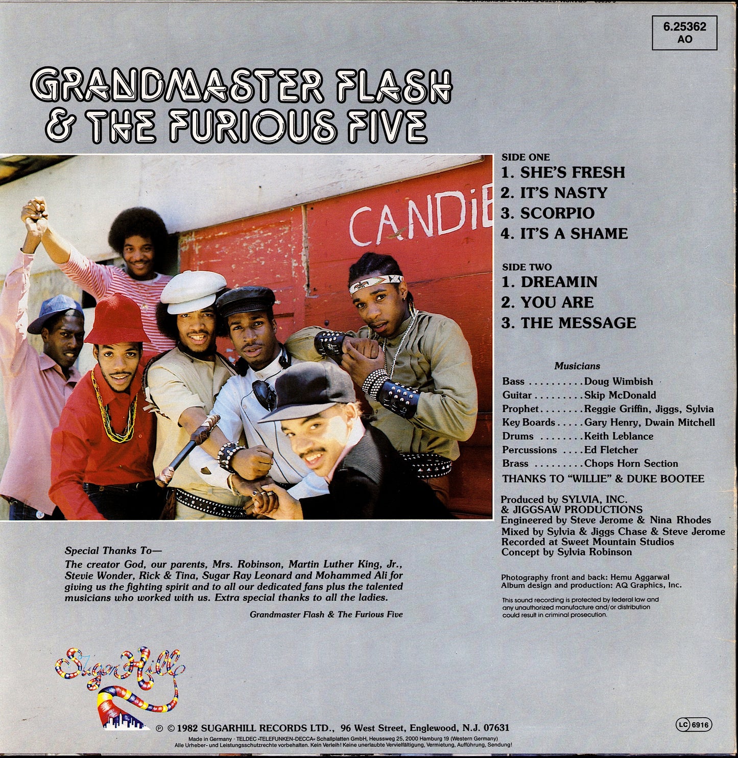 Grandmaster Flash & The Furious Five ‎- Grandmaster Flash & The Furious Five Vinyl LP Kopie