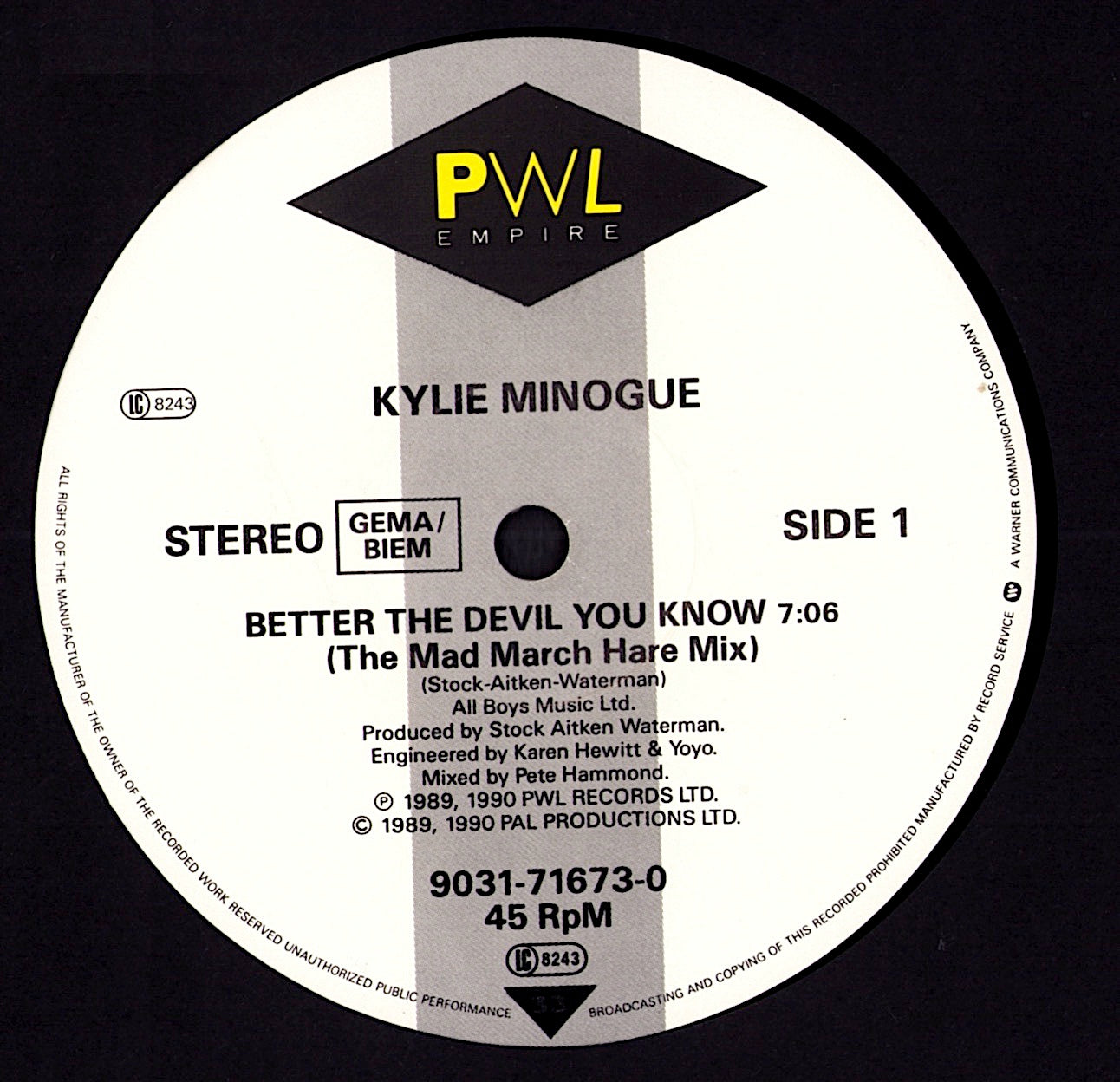 Kylie Minogue - Better The Devil You Know Vinyl 12" | EU Original | 1990