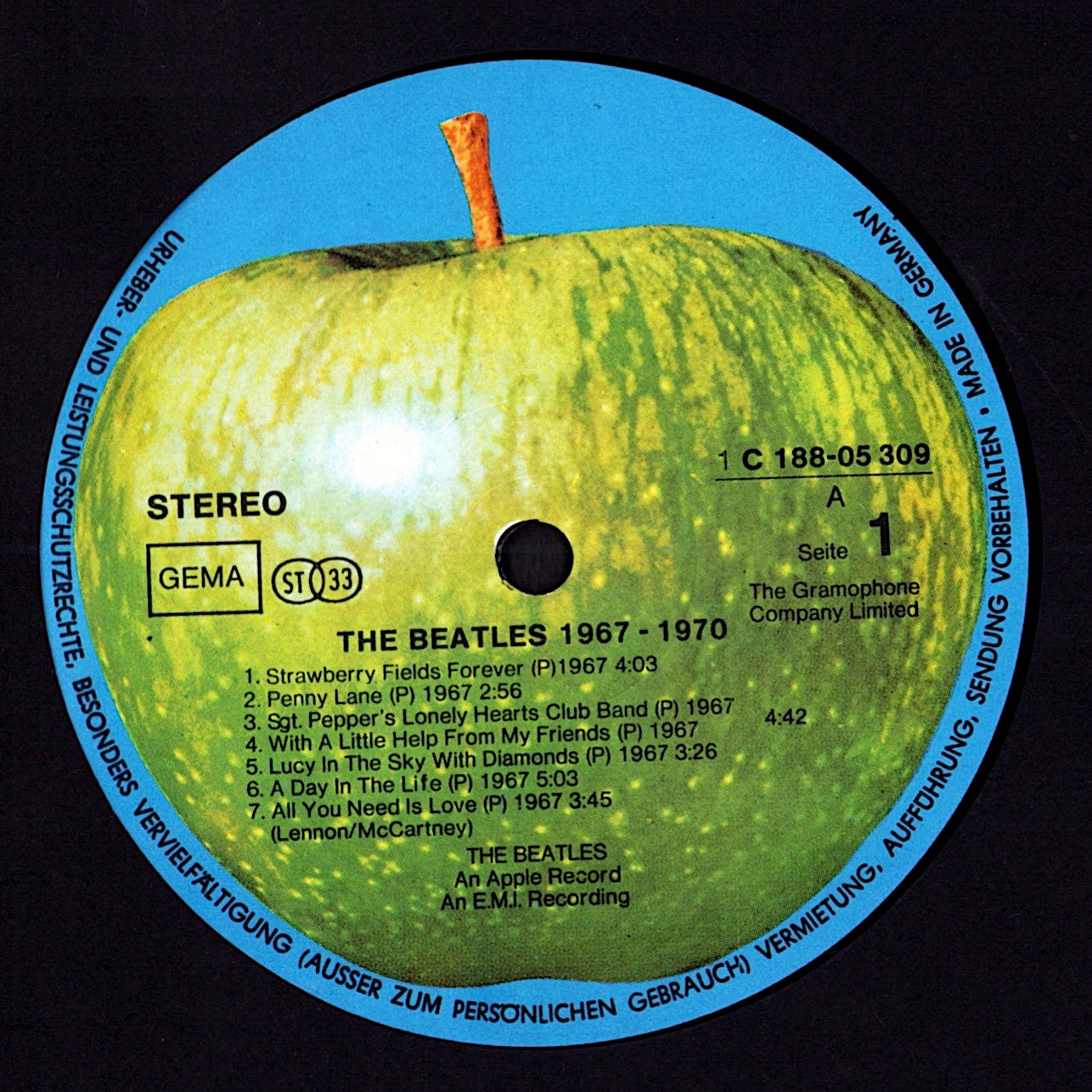 The Beatles – 1967-1970 „Blue Album“ Vinyl 2LP | DE 1973 Kopie