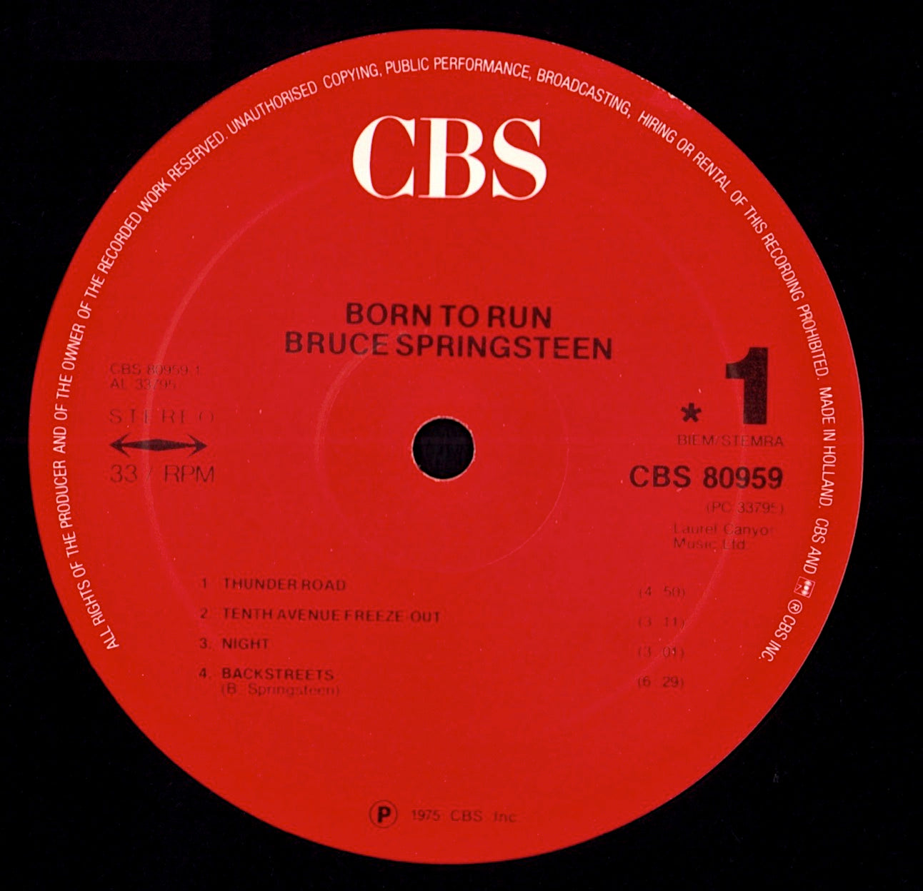 Bruce Springsteen - Born To Run Vinyl LP | EU Reissue | 1980