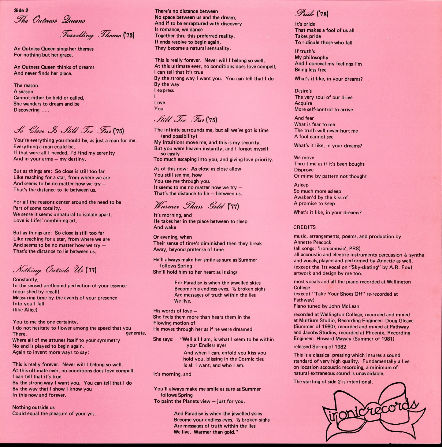 Annette Peacock - Sky-Skating Vinyl LP