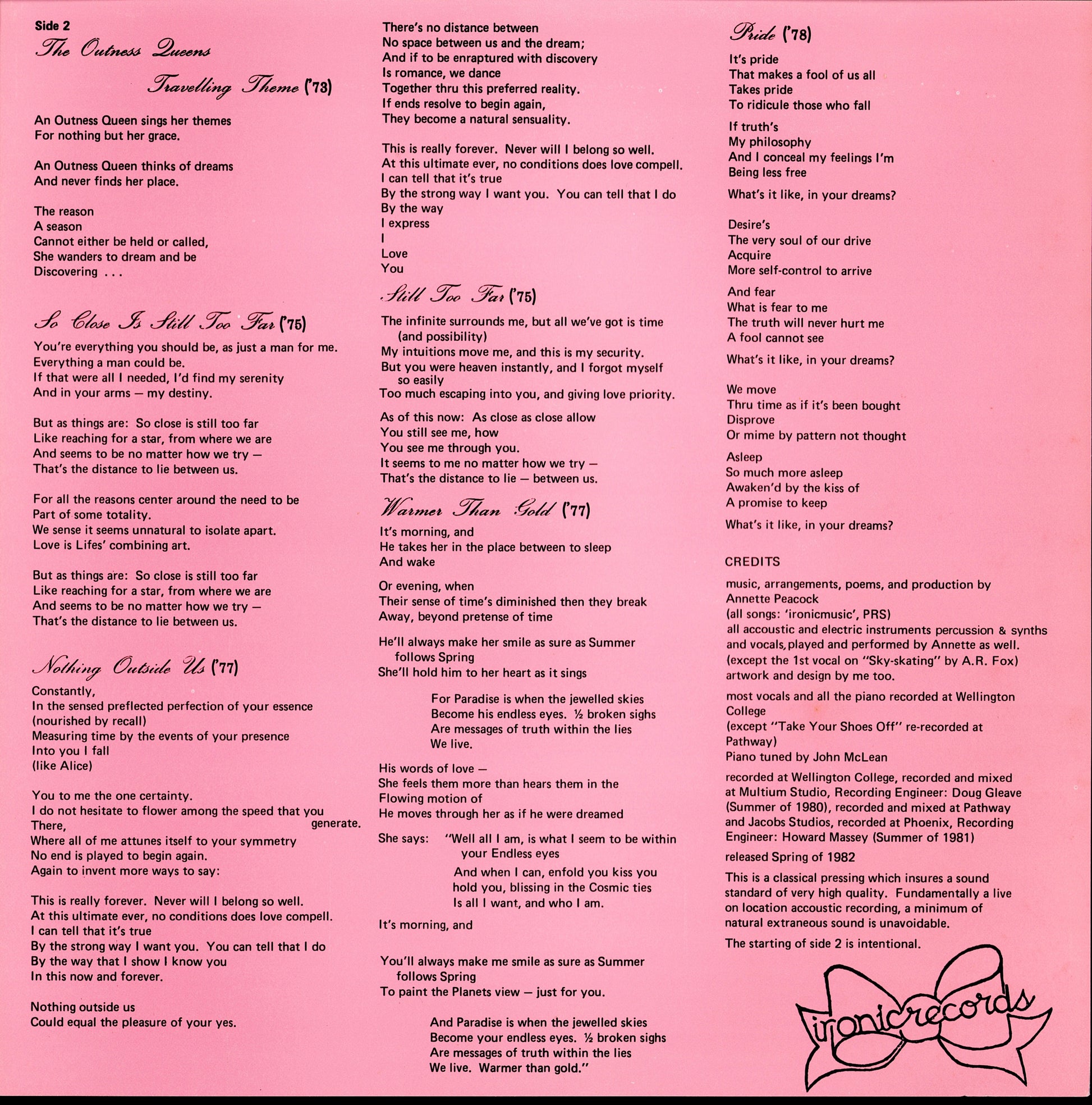 Annette Peacock - Sky-Skating Vinyl LP