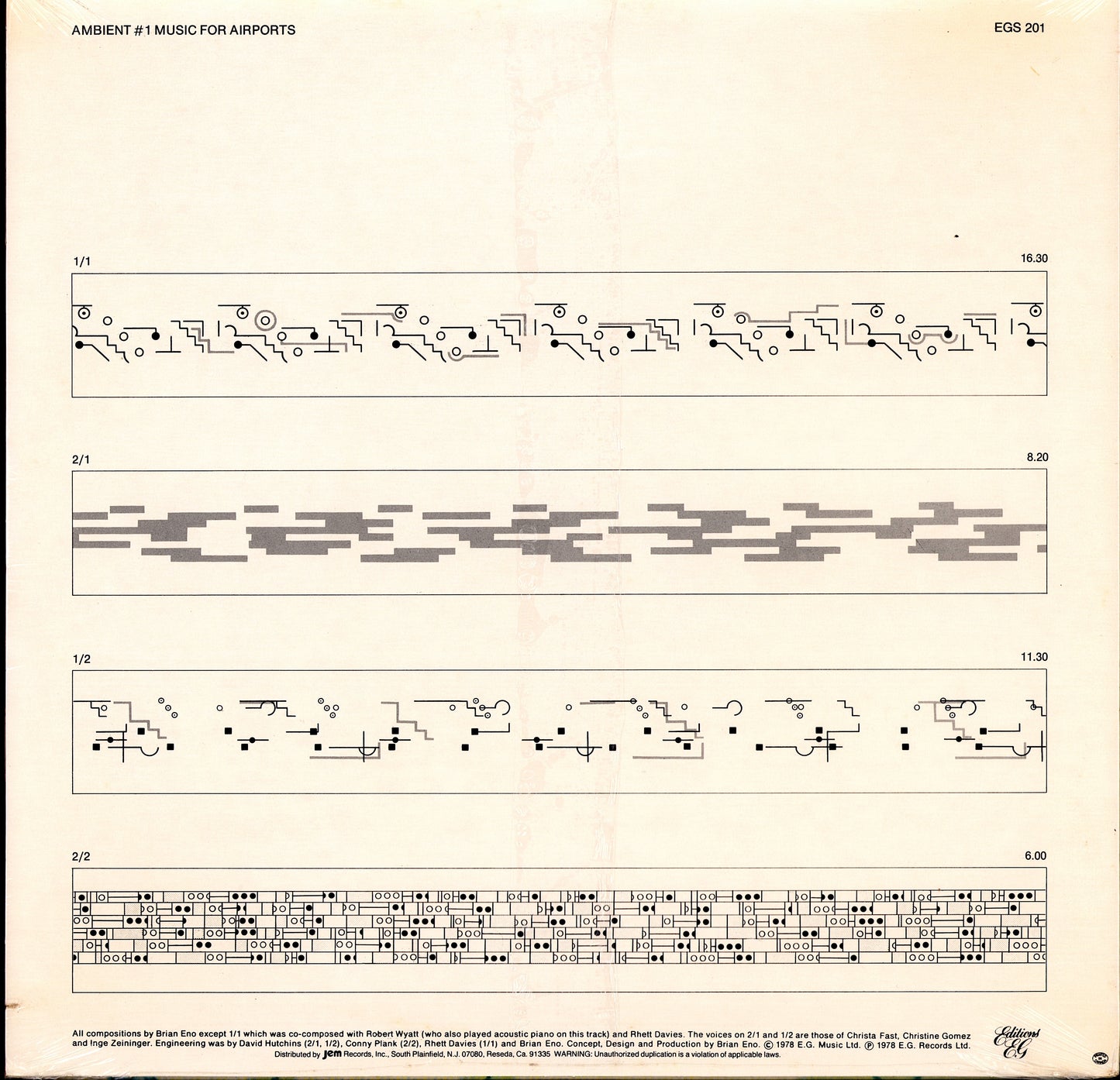 Brian Eno - Ambient 1 Music For Airports Vinyl LP Still Sealed
