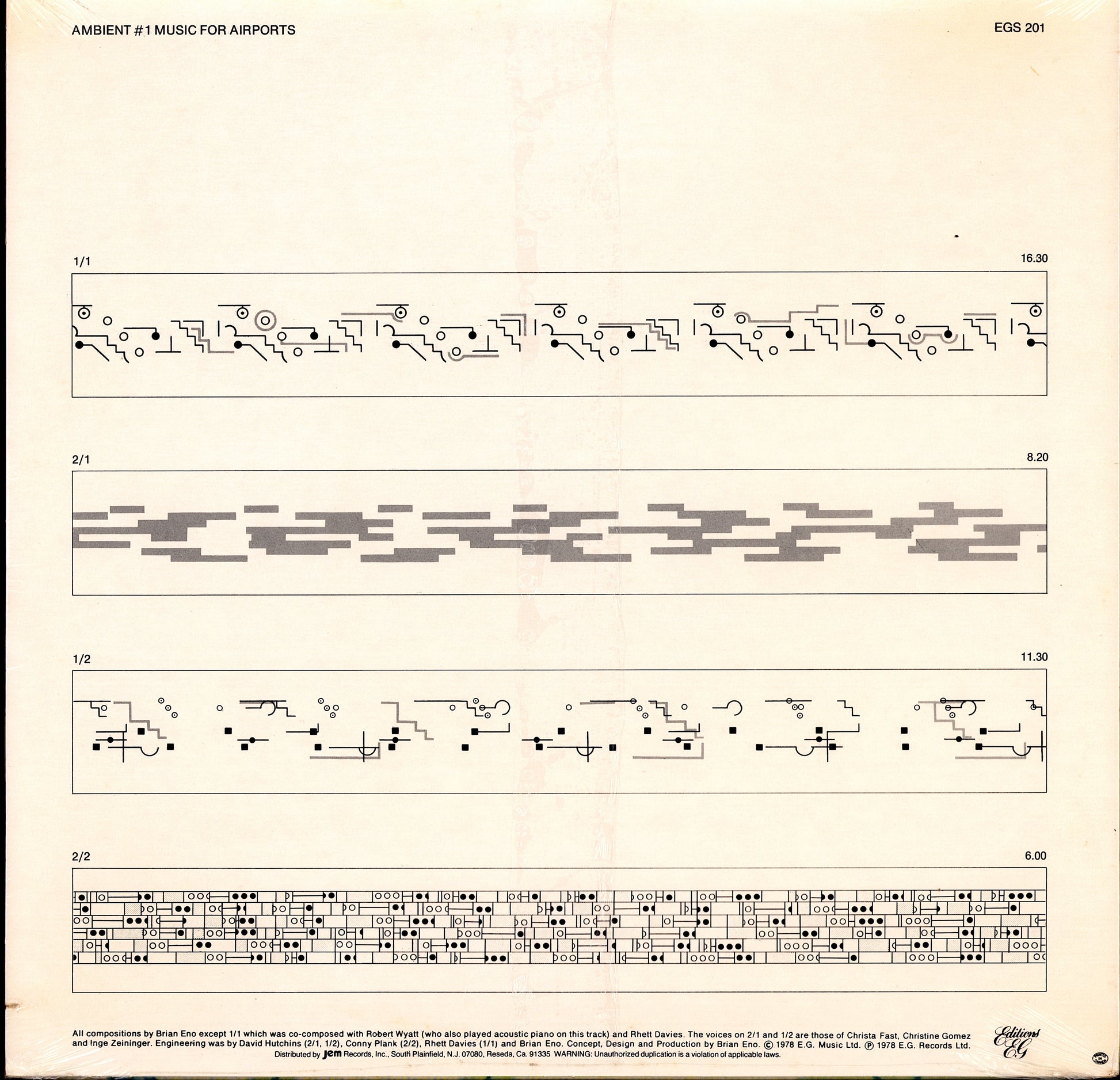 Brian Eno - Ambient 1 Music For Airports Vinyl LP Still Sealed