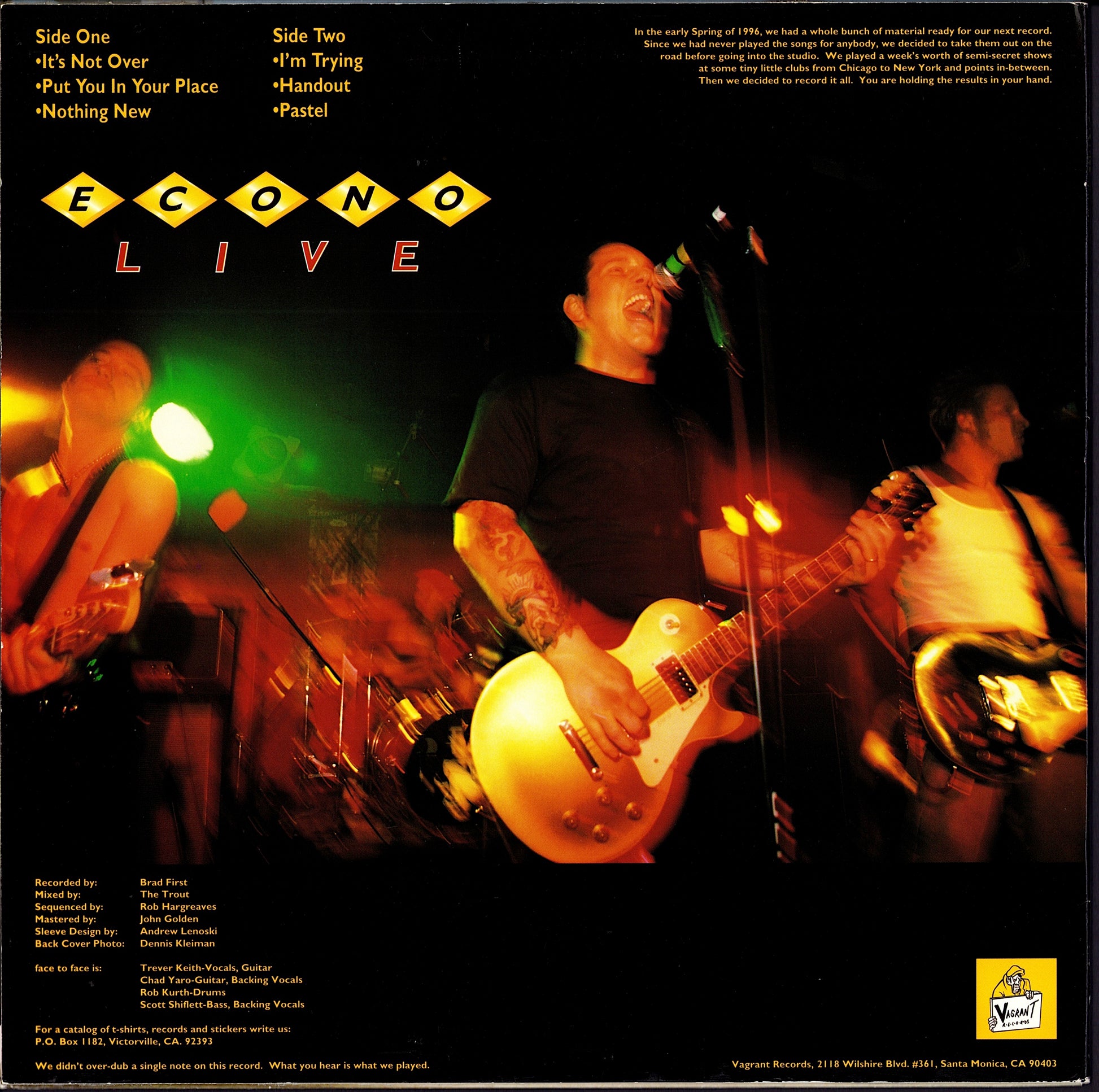 Face To Face – Econo-Live Black Vinyl 10" EP