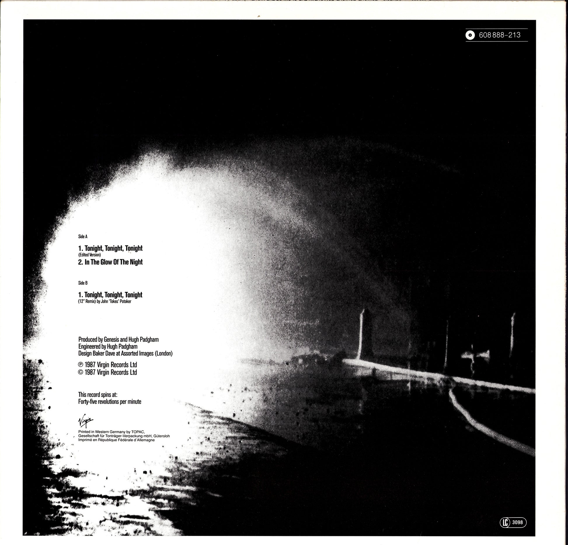 Genesis – Tonight, Tonight, Tonight Vinyl 12" | EU Original | 1987 Kopie