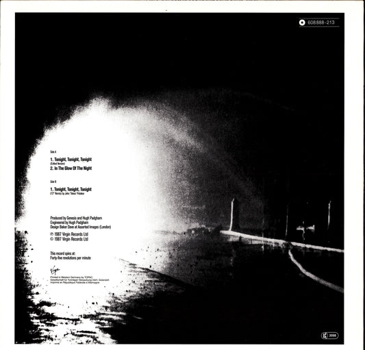 Genesis – Tonight, Tonight, Tonight Vinyl 12" | EU Original | 1987 Kopie