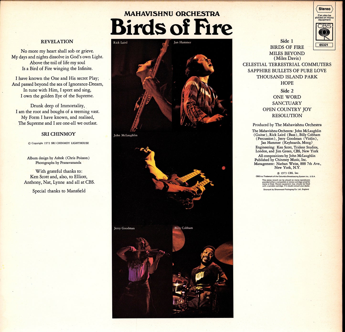 Mahavishnu Orchestra – Birds Of Fire Vinyl LP
