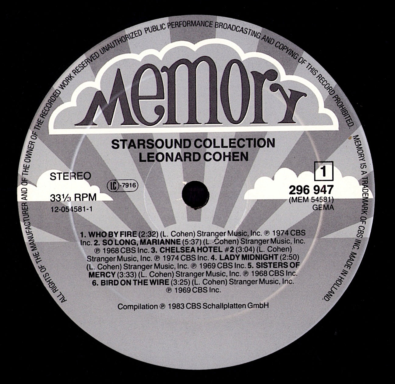 Leonard Cohen - Starsound Collection (Vinyl LP | DE | 1983)