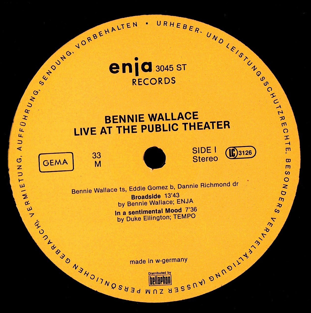 Bennie Wallace – Live At The Public Theater (Vinyl LP)