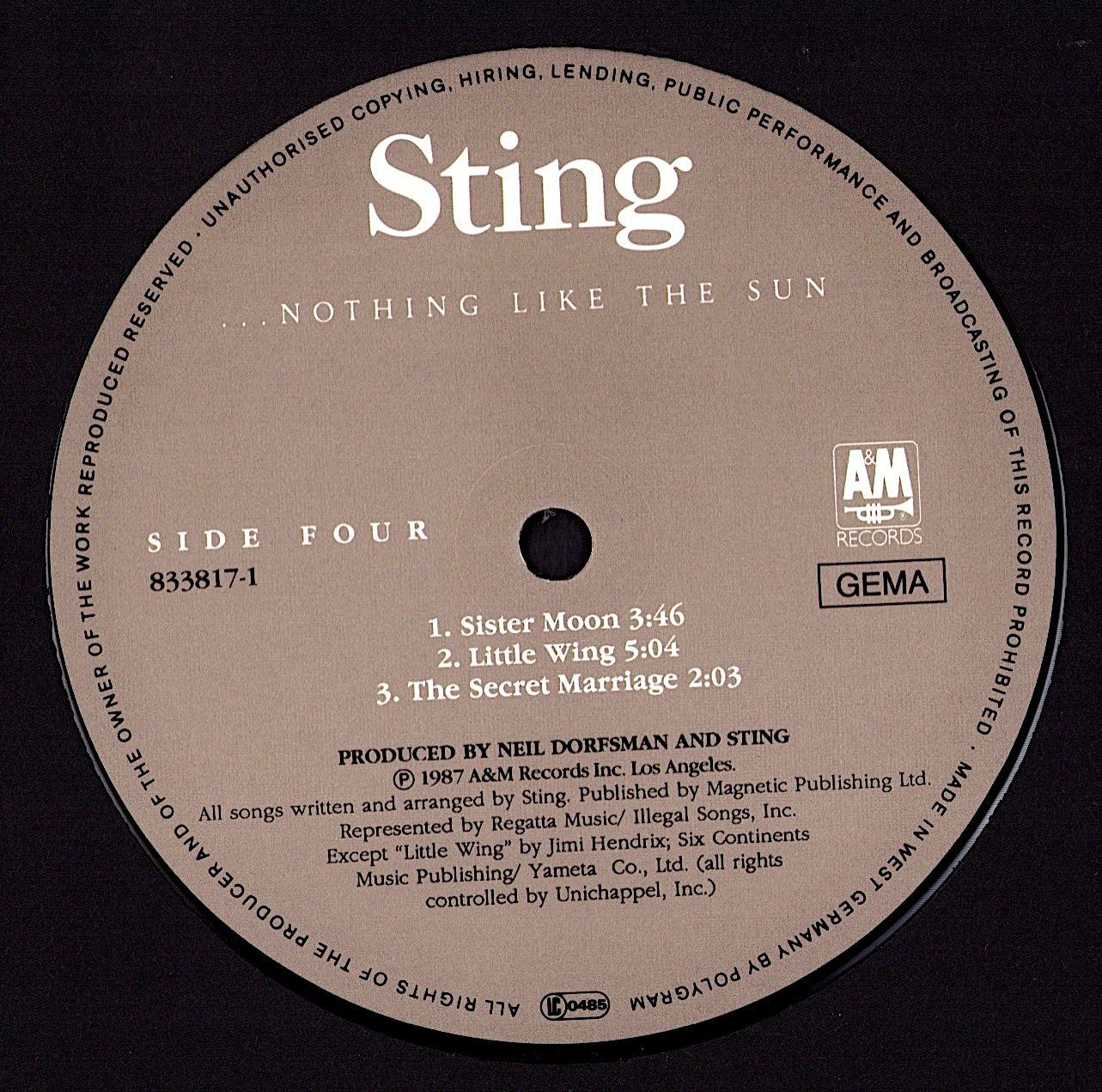 Sting ‎- ...Nothing Like The Sun (Vinyl 2LP) + Poster