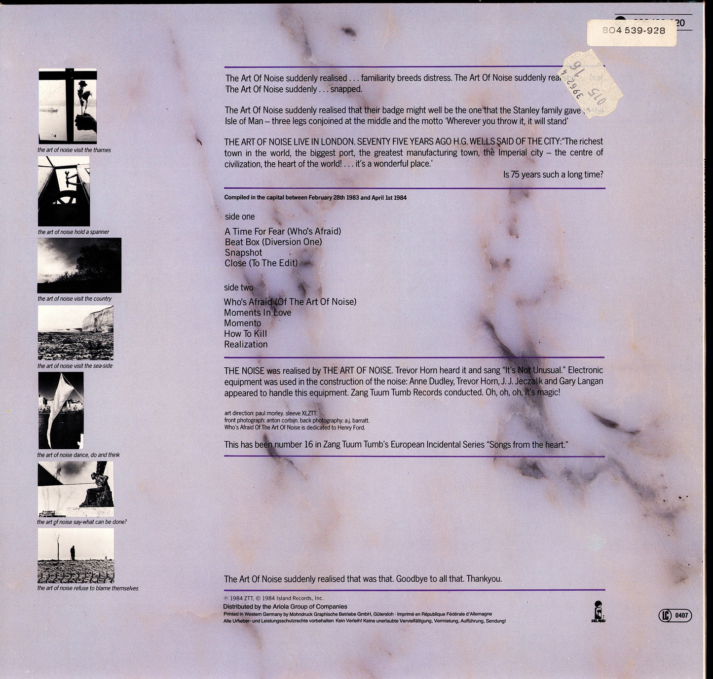 The Art Of Noise – Who's Afraid Of? The Art Of Noise Vinyl LP