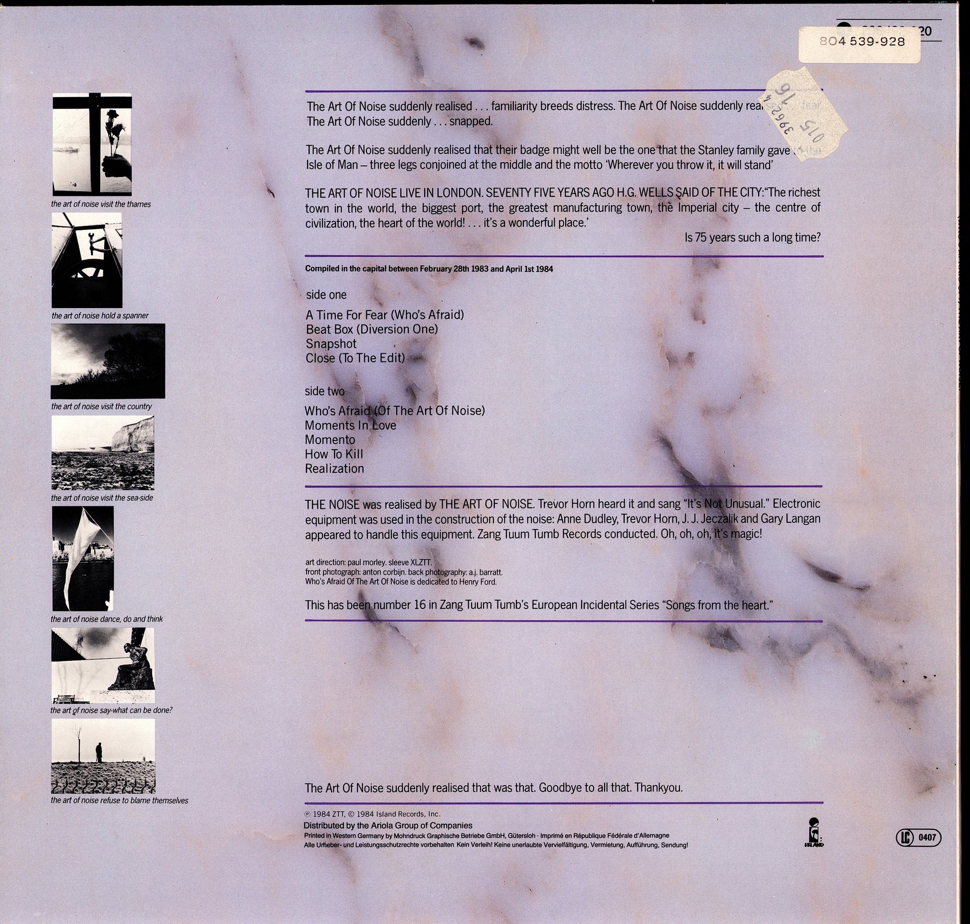 The Art Of Noise – Who's Afraid Of? The Art Of Noise Vinyl LP