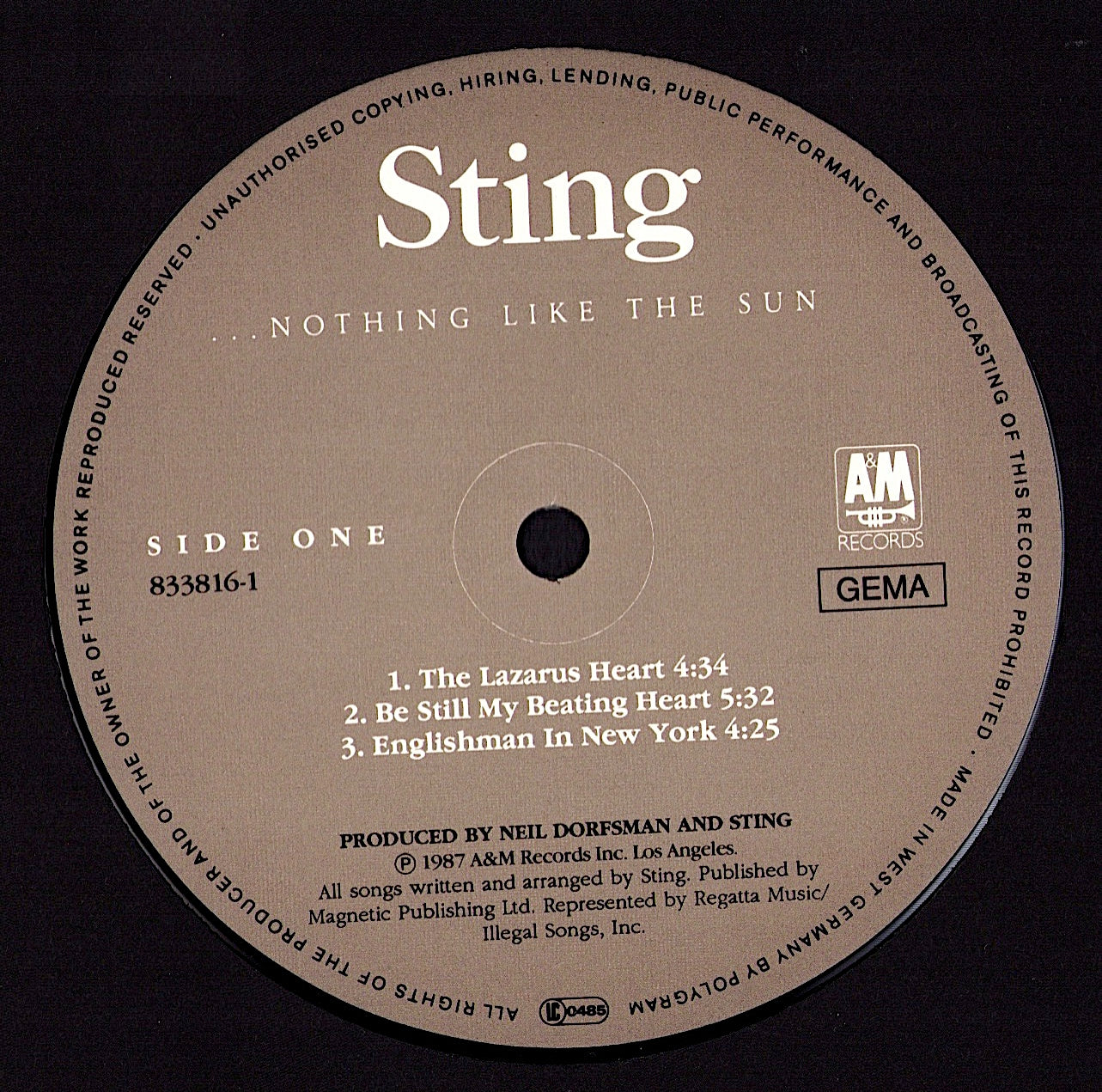 Sting ‎- ...Nothing Like The Sun (Vinyl 2LP) + Poster