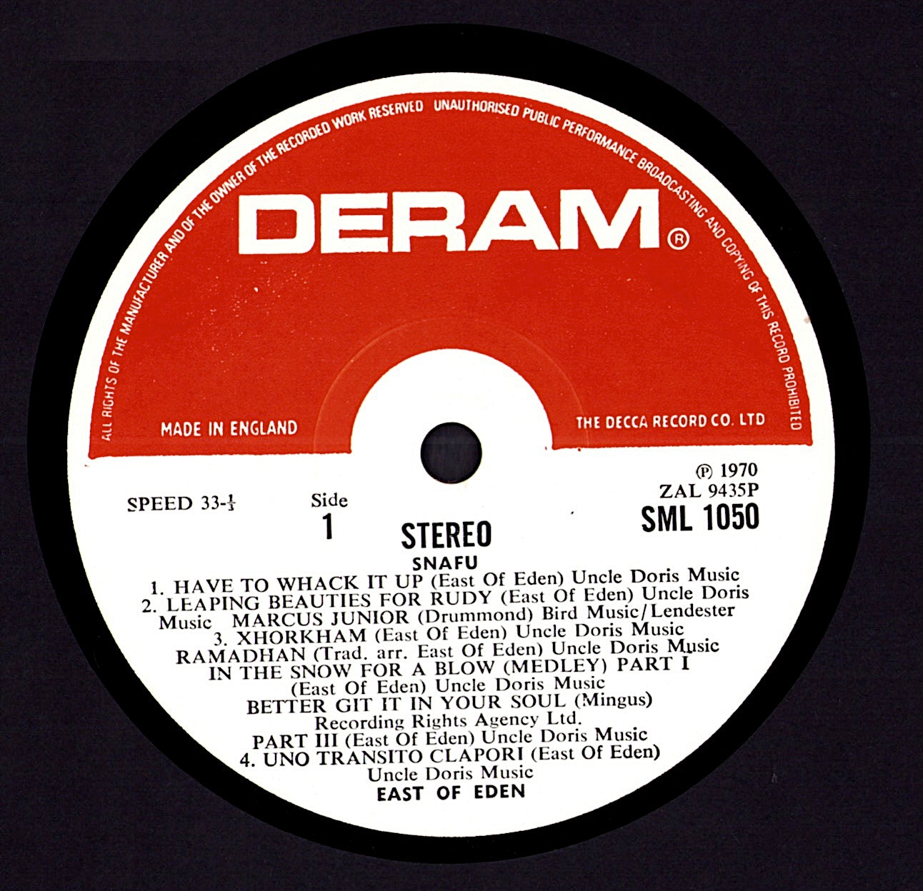 East Of Eden - Snafu Vinyl LP | UK Original | 1970
