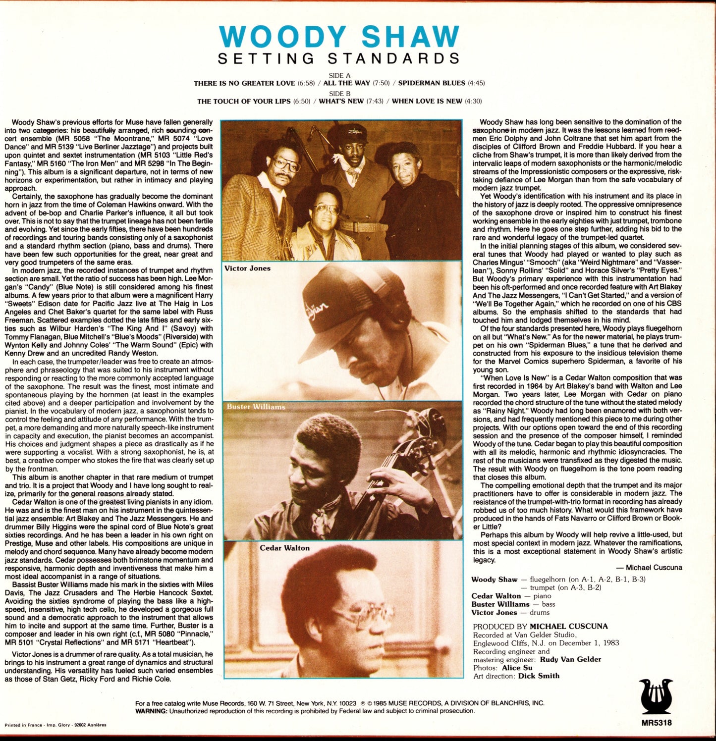 Woody Shaw – Setting Standards (Vinyl LP)