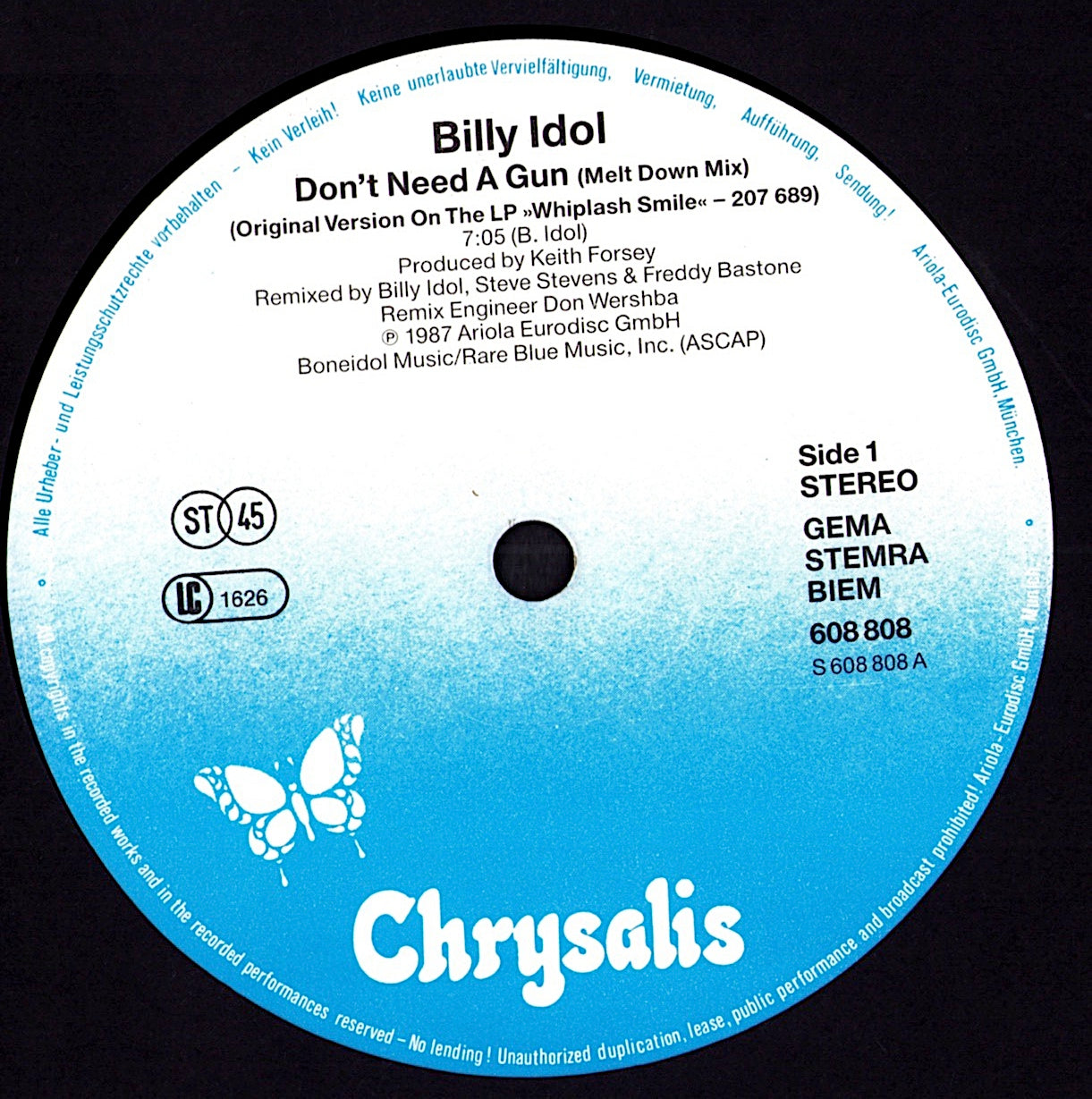 Billy Idol - Flesh For Fantasy Vinyl 12" Kopie