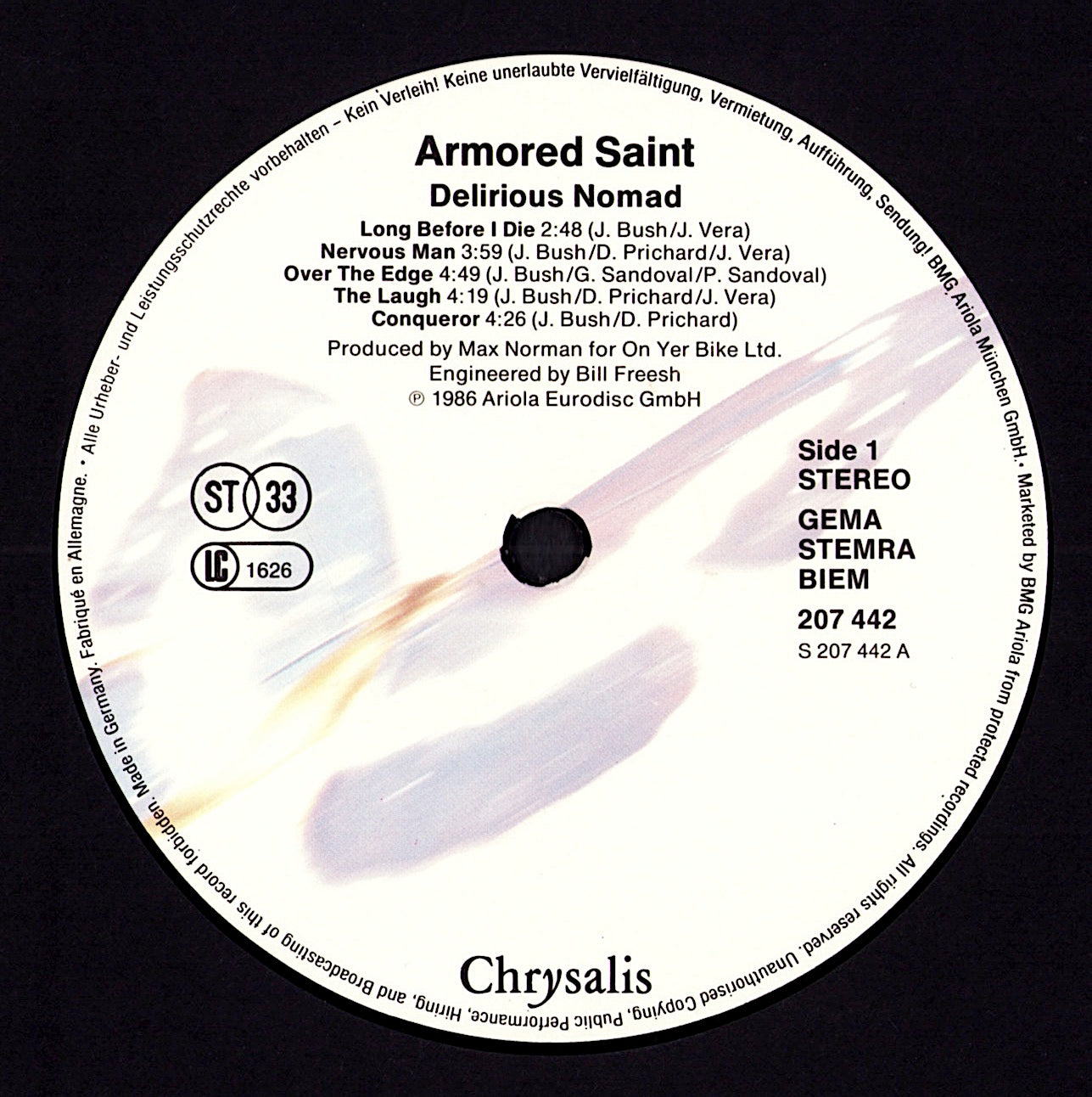 Armored Saint – Delirious Nomad Vinyl LP | US Original | 1985 Kopie