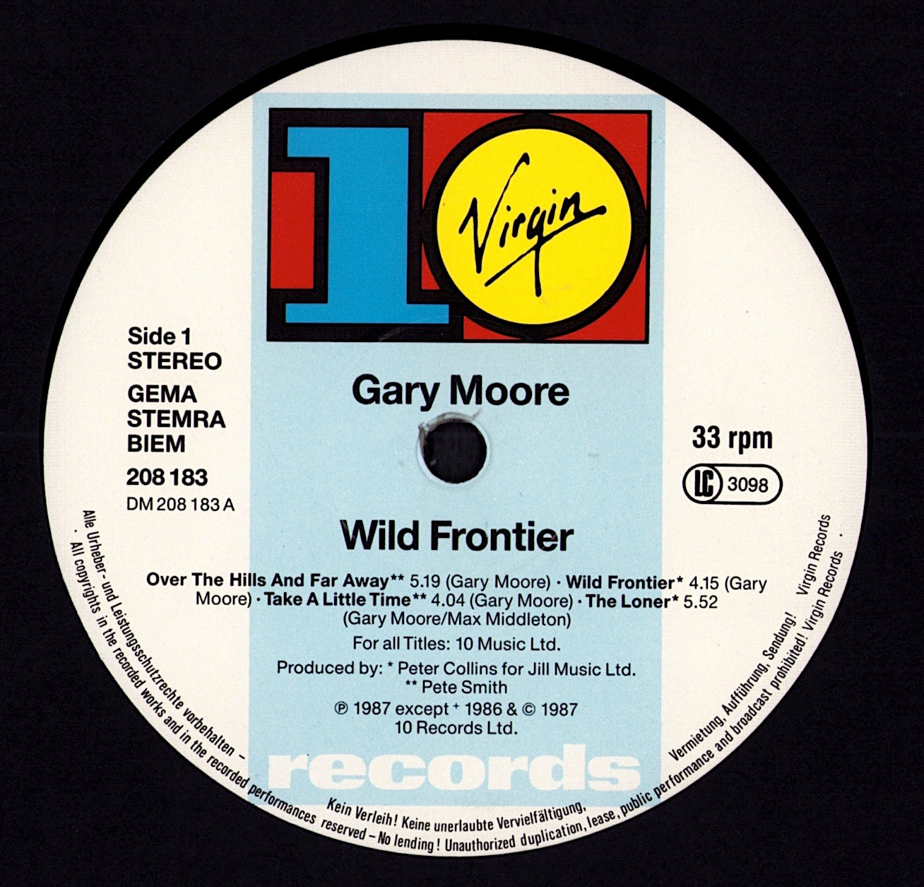 Gary Moore – Run For Cover Vinyl LP | EU Reissue | 1985 Kopie