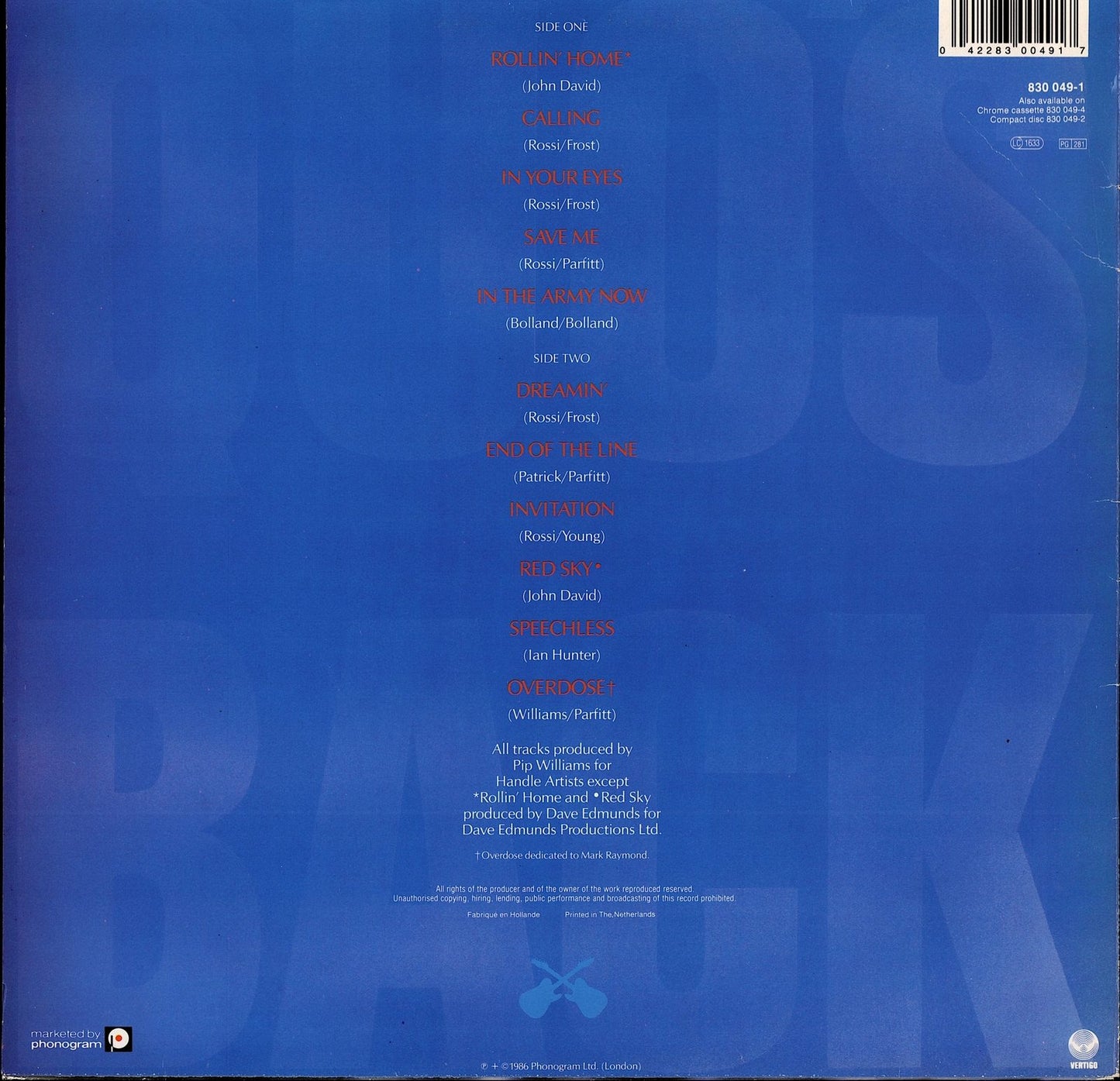 Status Quo – In The Army Now Vinyl LP