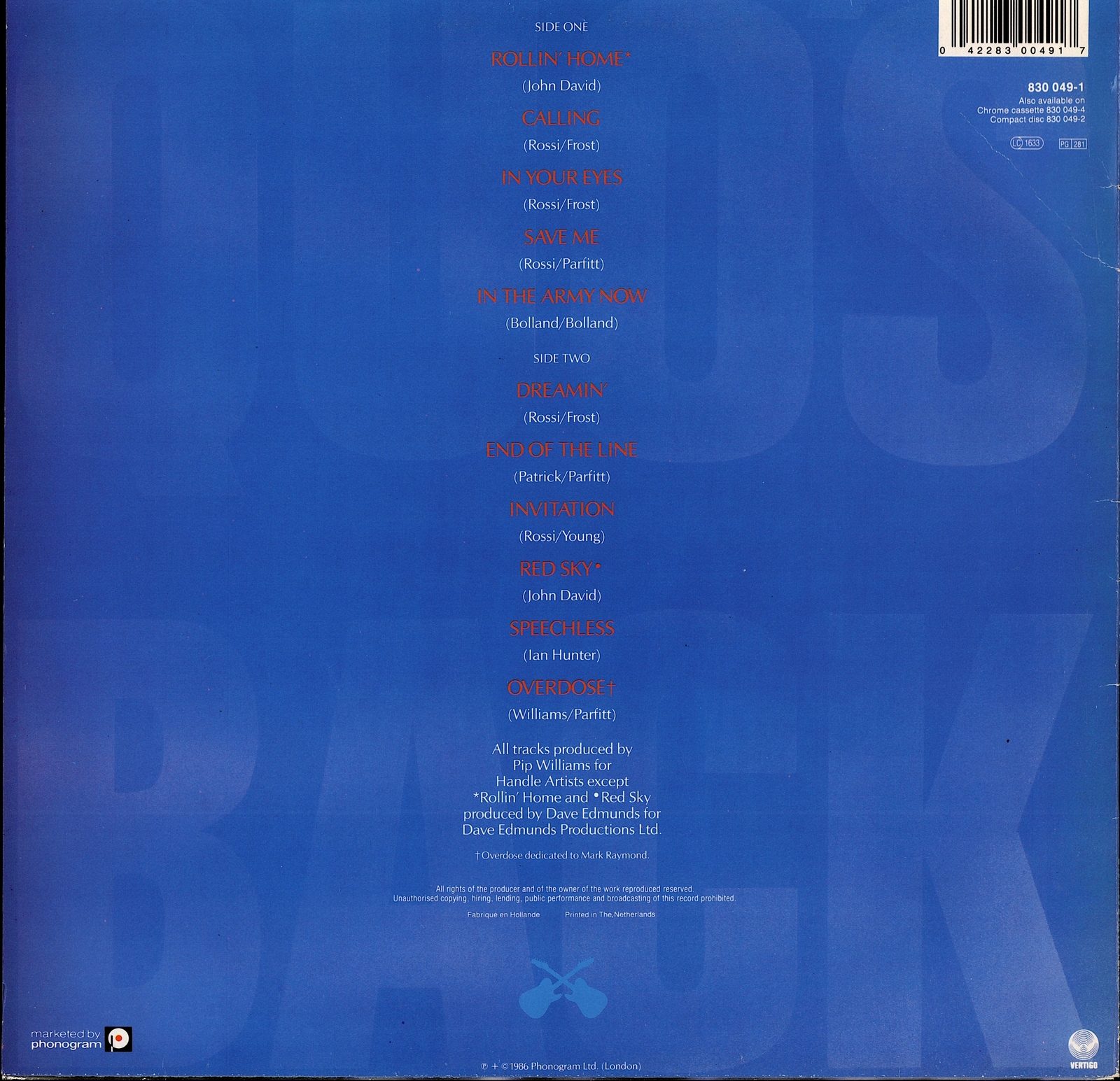 Status Quo – In The Army Now Vinyl LP