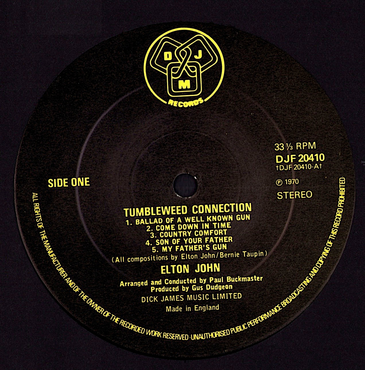 Elton John ‎– Captain Fantastic And The Brown Dirt Cowboy Vinyl LP Kopie Kopie