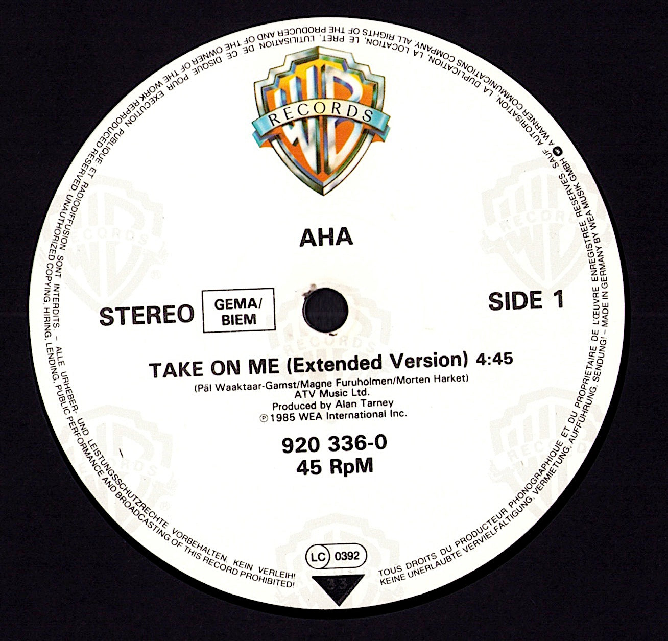A-ha - Take On Me Extended Version Vinyl 12" Maxi-Single Kopie