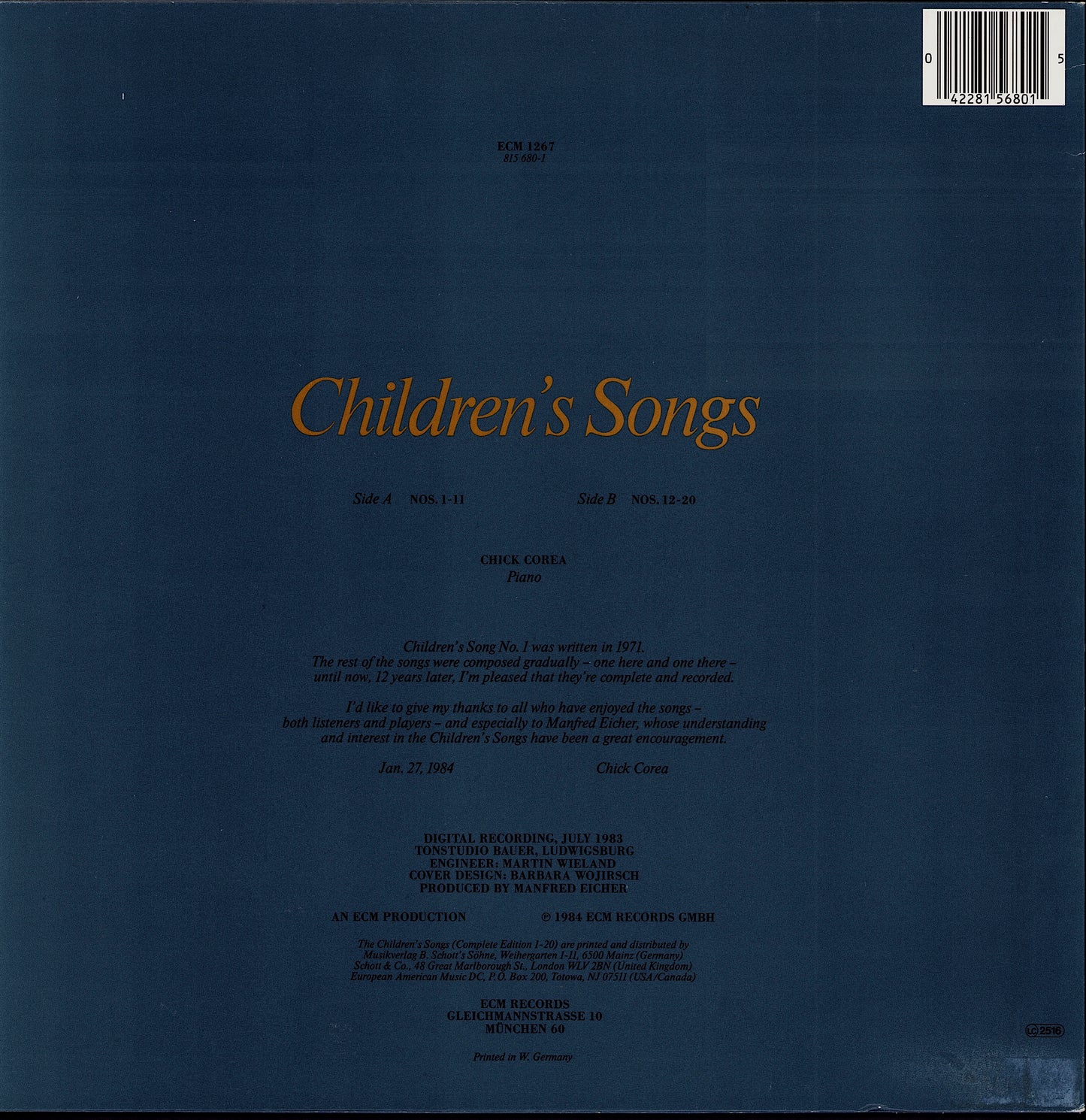 Chick Corea – Children's Songs (Vinyl LP)